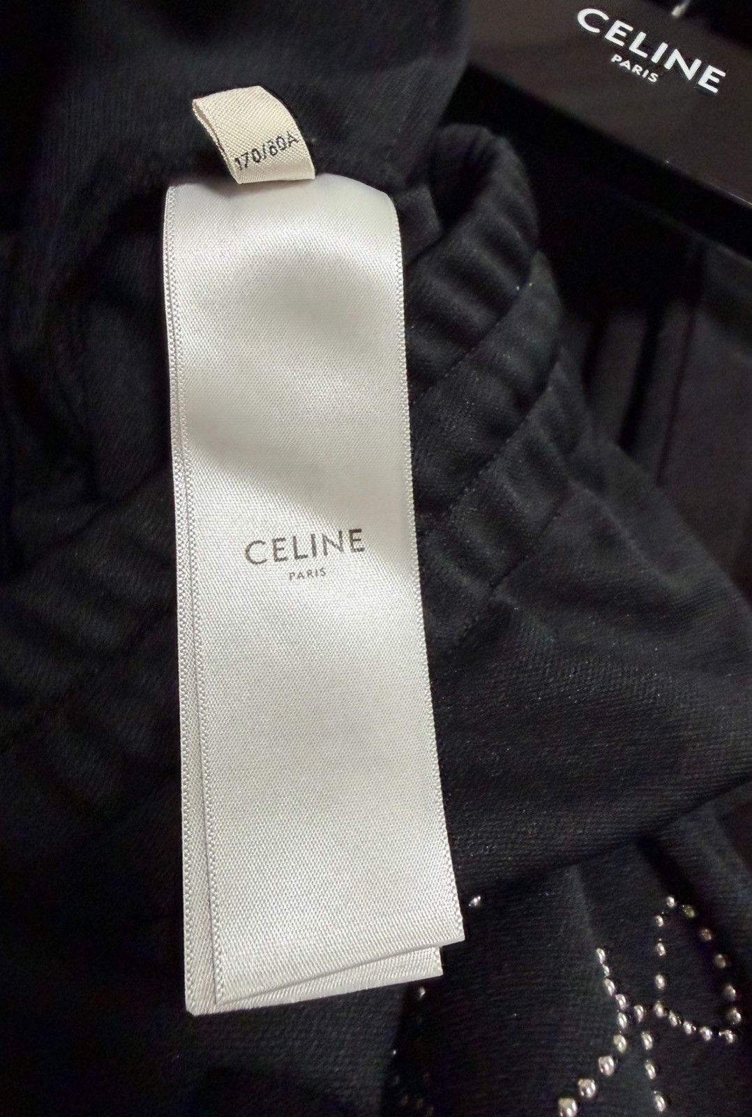 Celine CELINE 2022FW Studded Vertical Logo Wide-Leg Sweatpants Size US 32 / EU 48 - 6 Thumbnail