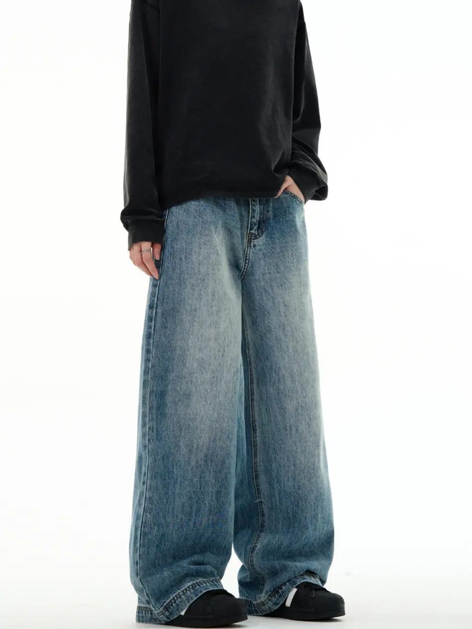 Japanese Brand × Jean Retro loose wide leg high street jeans Size US 32 / EU 48 - 1 Thumbnail