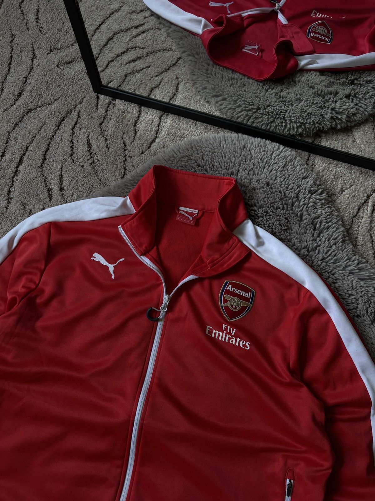 Puma × Vintage Puma Arsenal Vintage Soccer Red Track Top Size US XL / EU 56 / 4 - 4 Thumbnail