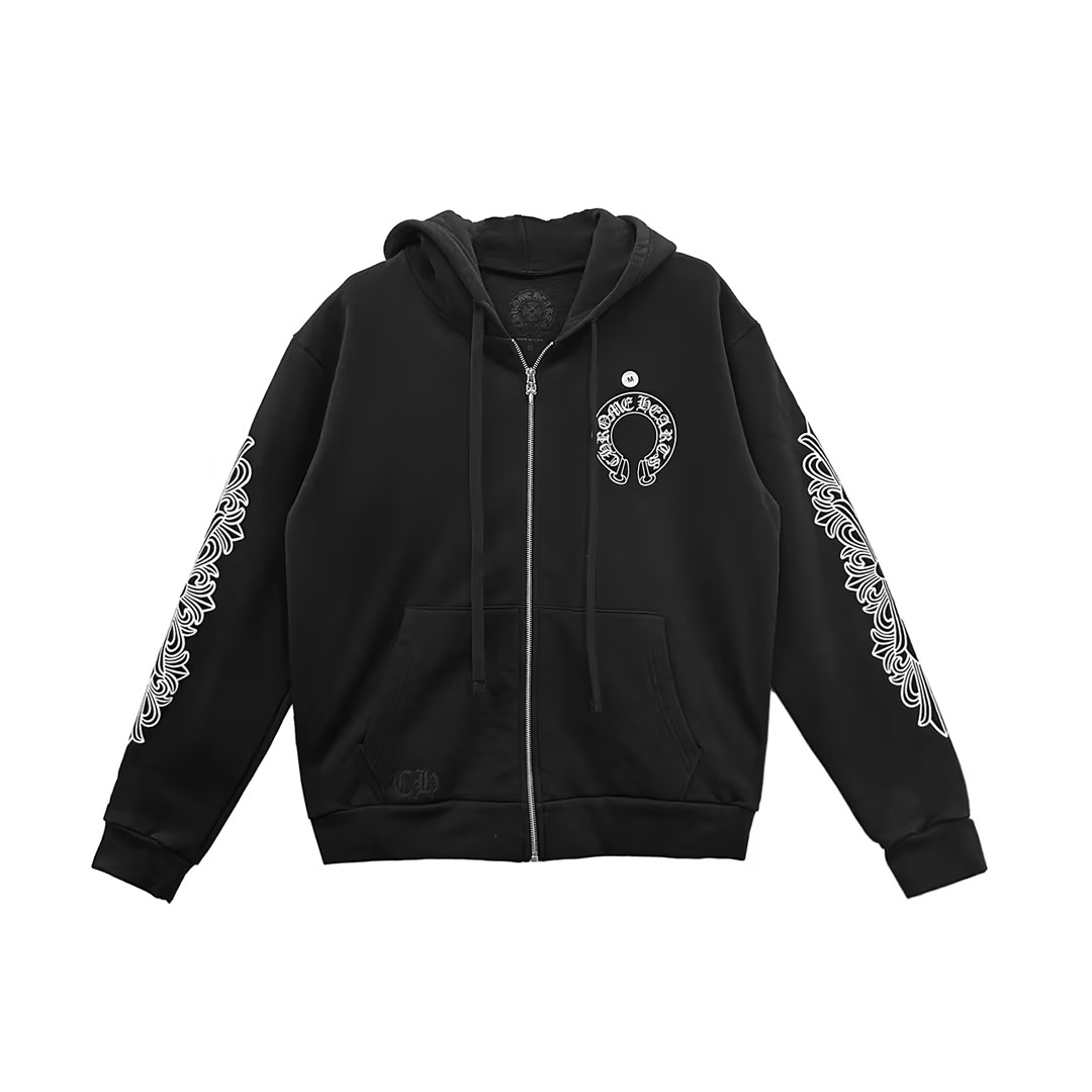 Chrome hearts horshoe hoodie floral main image 1