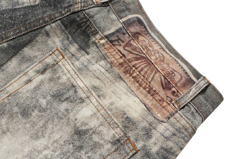 Japanese Brand × Jean × Vintage Camouflage Splash Ink Digital Printing Distressed Jeans Size US 30 / EU 46 - 9 Thumbnail
