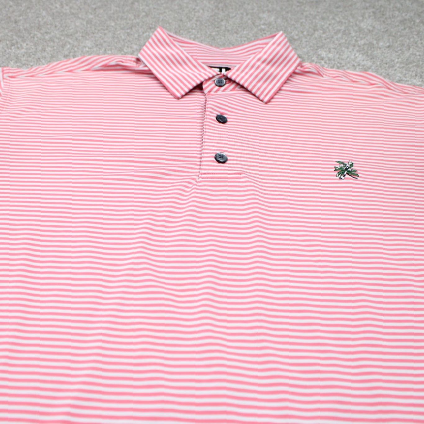 Footjoy FootJoy Polo Shirt Mens XL Pink/White Striped Short Sleeve Golf Stretch Pullover Size US XL / EU 56 / 4 - 4 Thumbnail