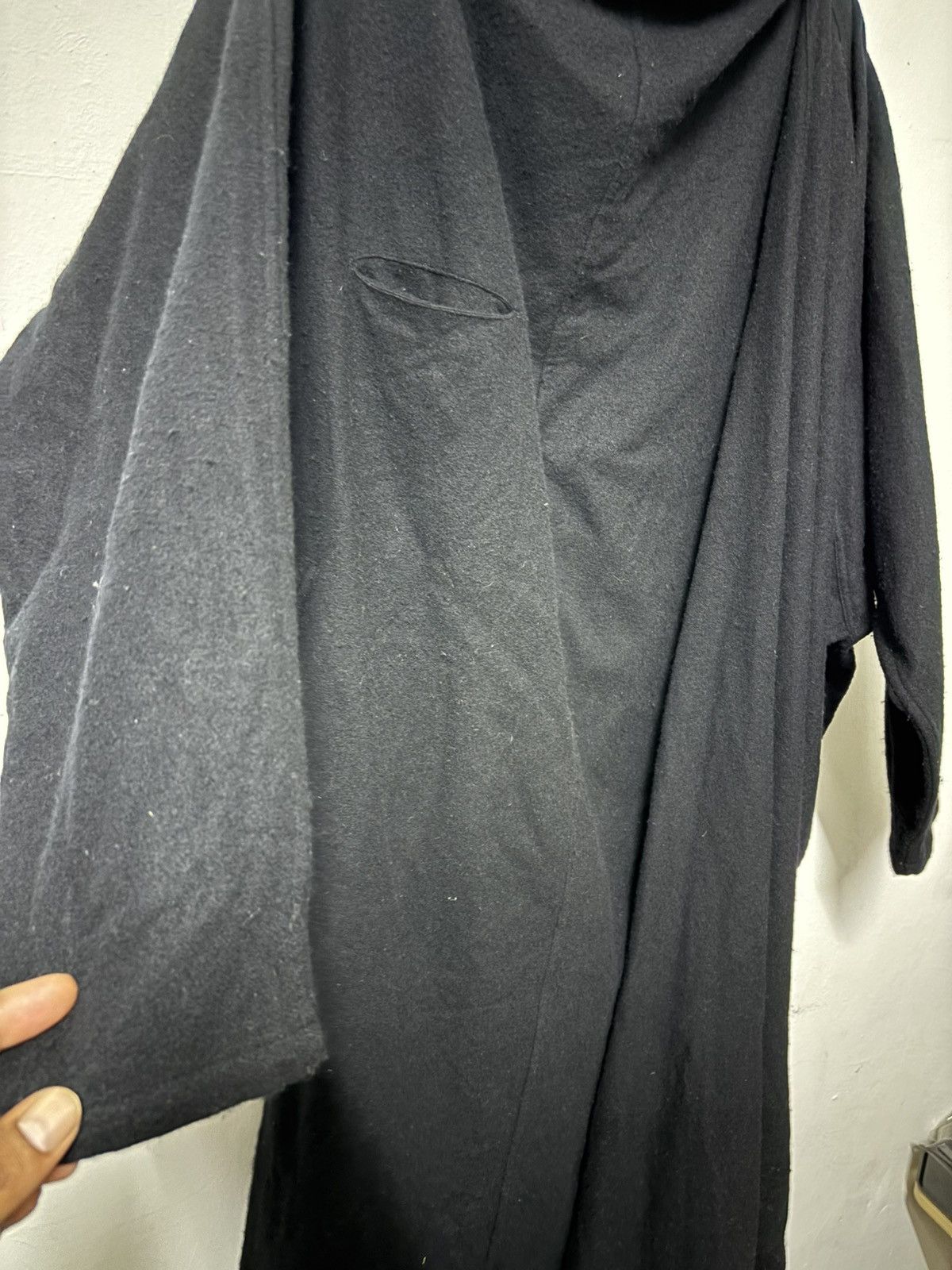 Y's × Yohji Yamamoto Y’s Yohji Yamamoto Wool Black Cabardine Oversize With Scaf Size US XXL / EU 58 / 5 - 19 Thumbnail