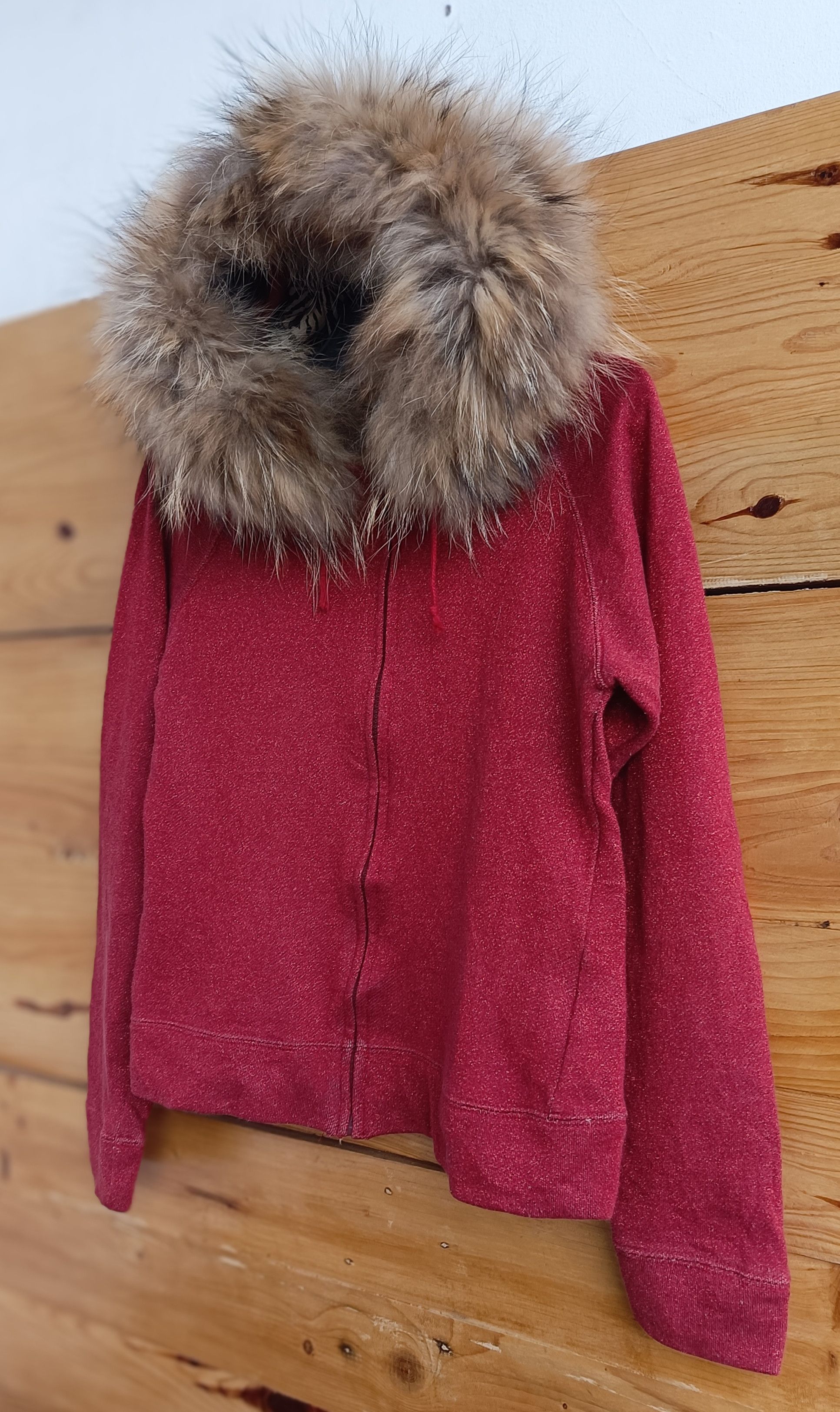 Velvet 2000's ta Fur Hoodie Full Of Red Glitter Sprinkles Size M / US 6-8 / IT 42-44 - 2 Thumbnail
