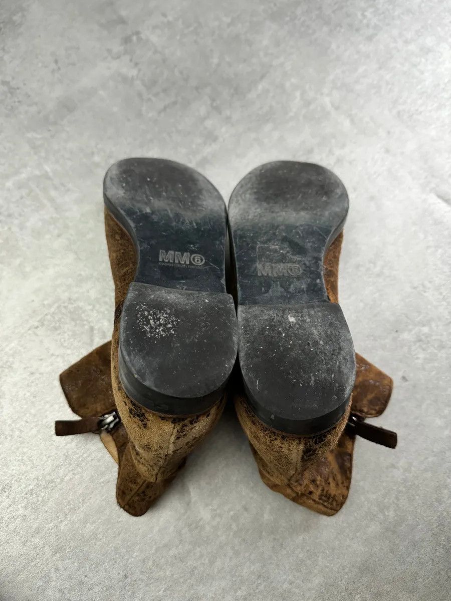 Maison Margiela Maison Margiela Brown Cracked Eroded Brown Leather Boots Size US 6 / IT 36 - 7 Thumbnail