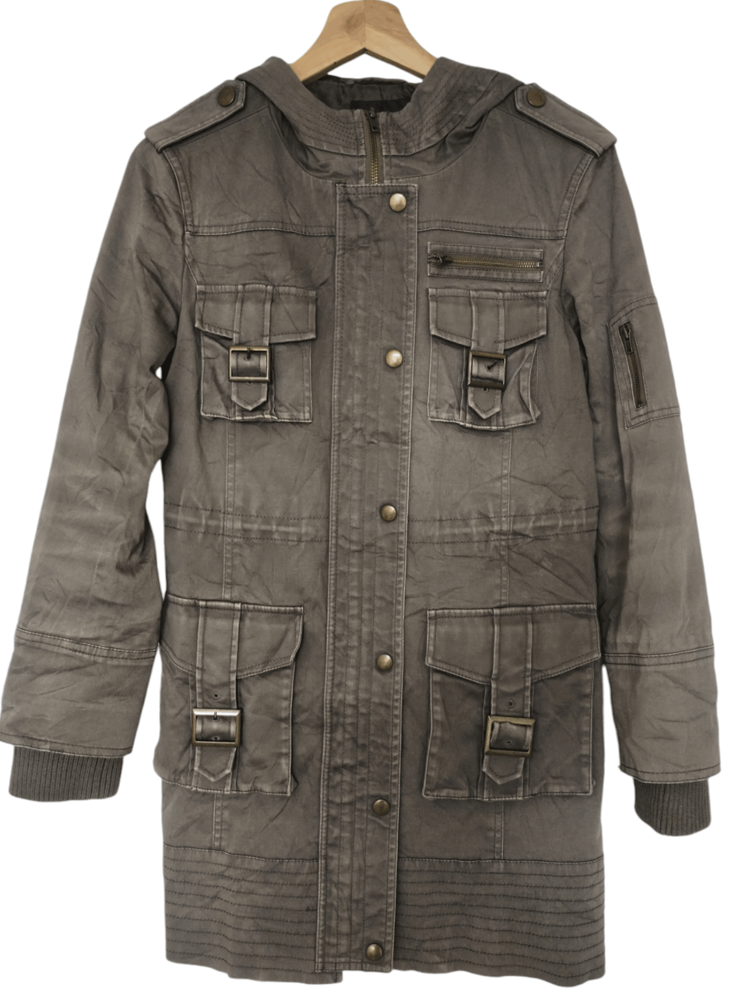 Vintage 22 Octobre Multipocket Hoodie Parka Jacket