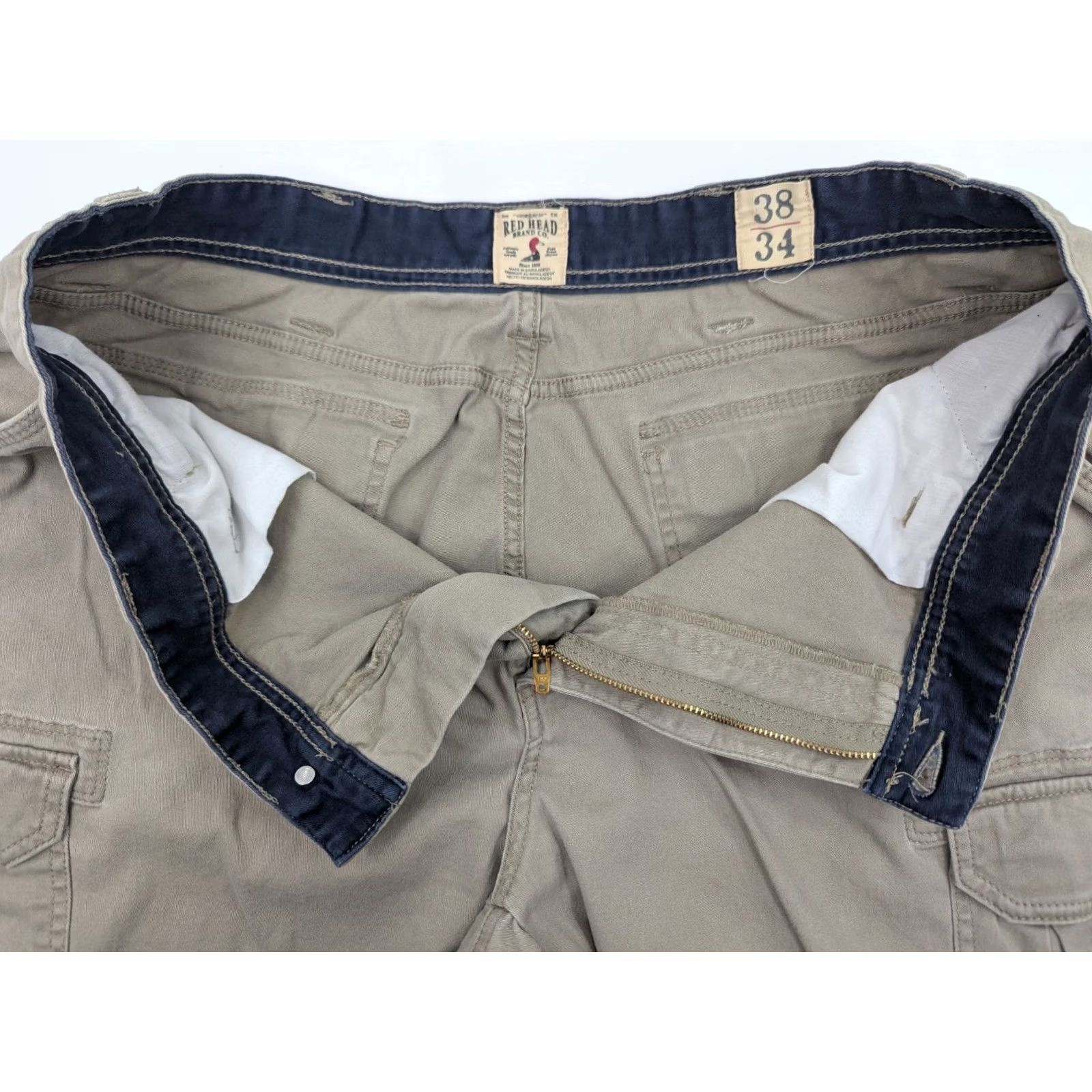 Vintage RedHead Cargo Pants Men 36 Regular Beige Cotton Outdoor Hiking Work Casual Size US 36 / EU 52 - 6 Thumbnail
