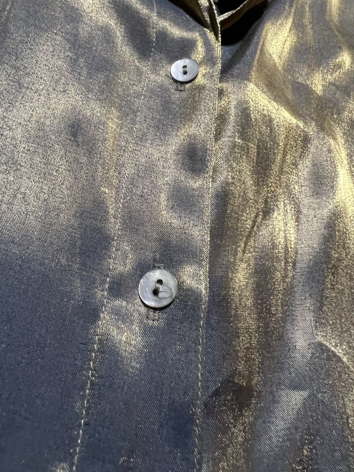 Vintage Blue/gold shimmer blouse 🪲 Size S / US 4 / IT 40 - 4 Thumbnail