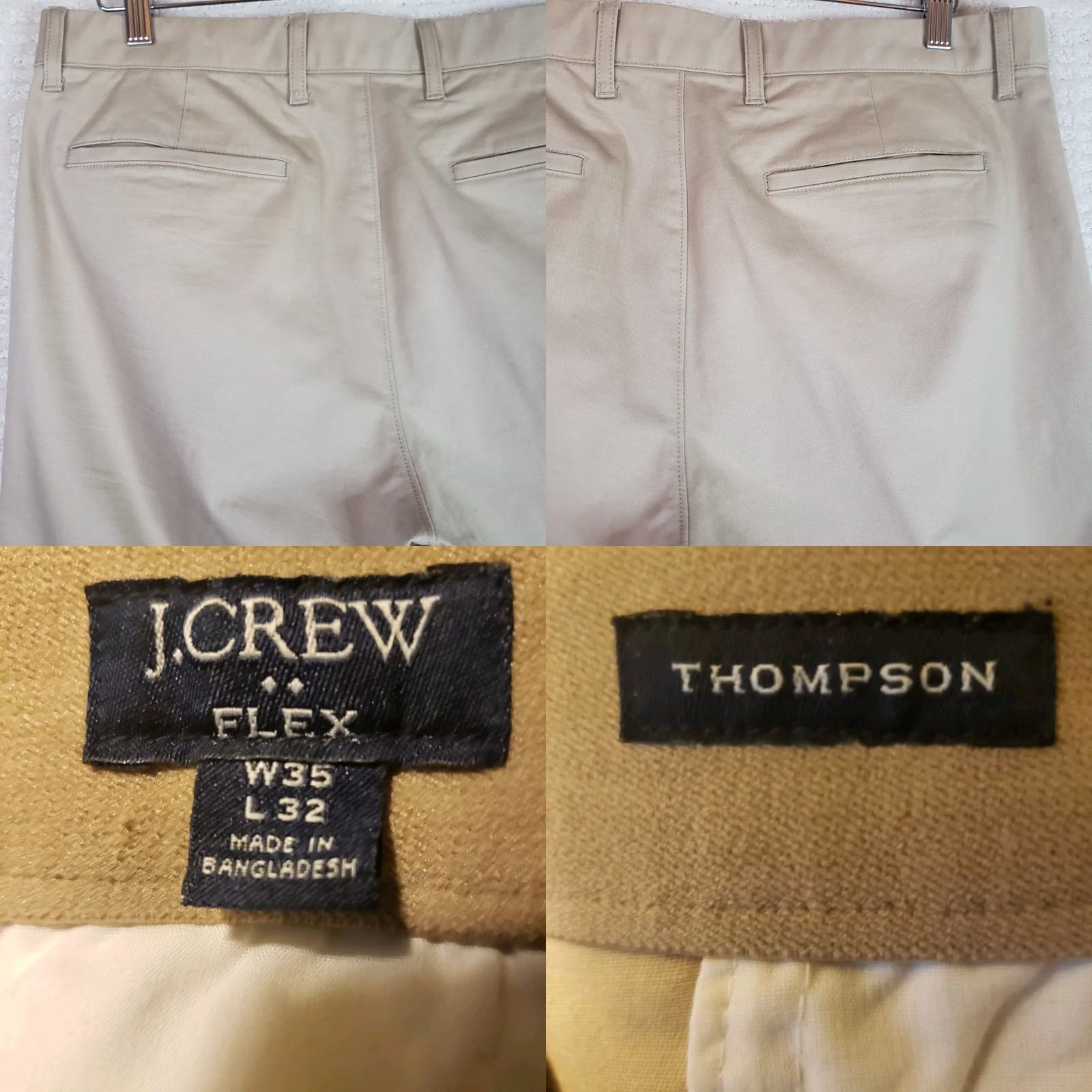 J.Crew J.CREW Flex Thompson Chino Pants Men Regular Straight tan khaki 35x32 Slim? (Note: There is a potential ambiguity here.) Size US 35 - 9 Thumbnail