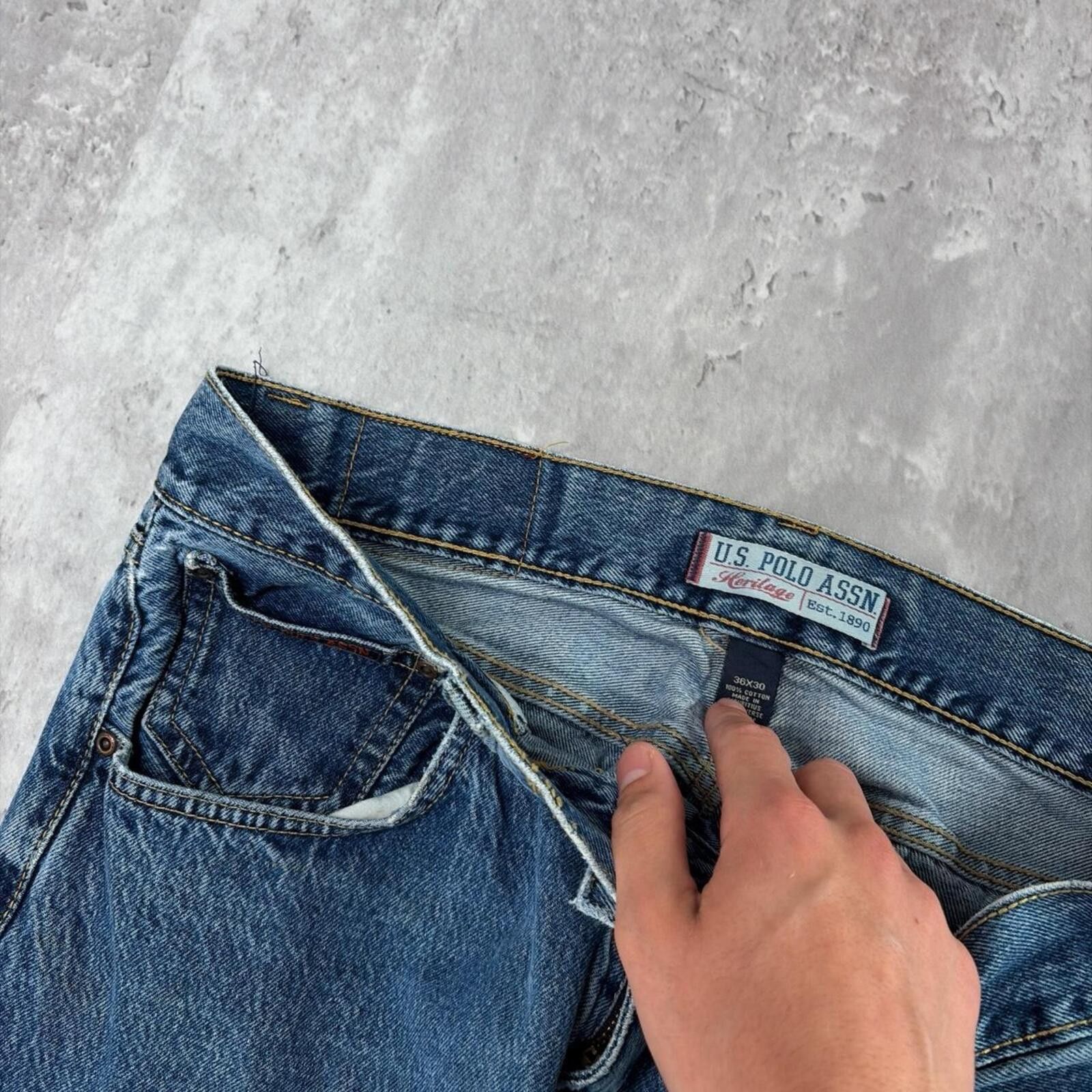 U.S. Polo Assn. Y2K Blue U.S. Polo Assn Grunge Baggy Skater Denim Jeans Size US 36 / EU 52 - 5 Thumbnail