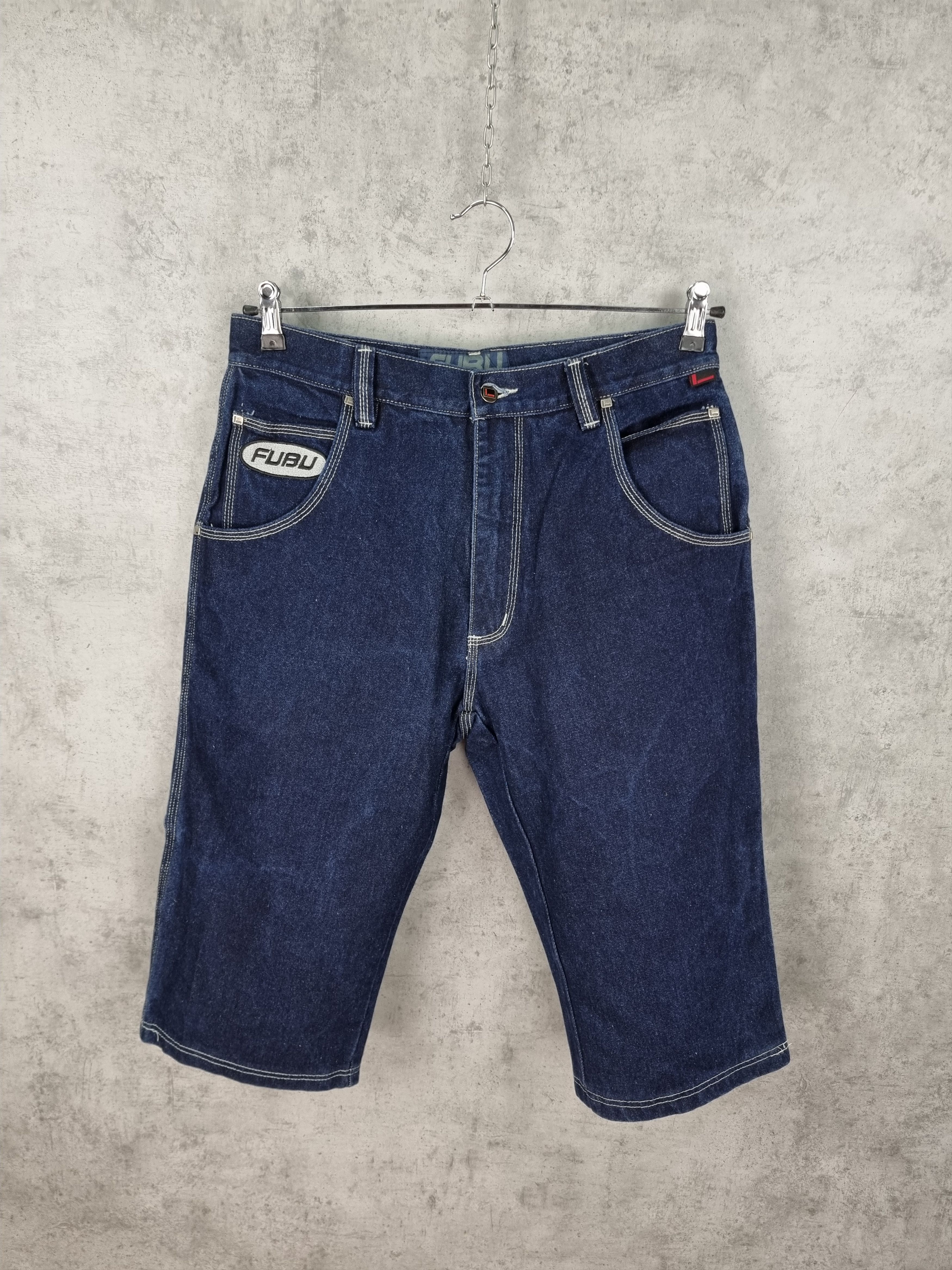 Fubu Fubu Raw Denim Carpenter Rap Hiphop Shorts Size US 34 / EU 50 - 6 Thumbnail