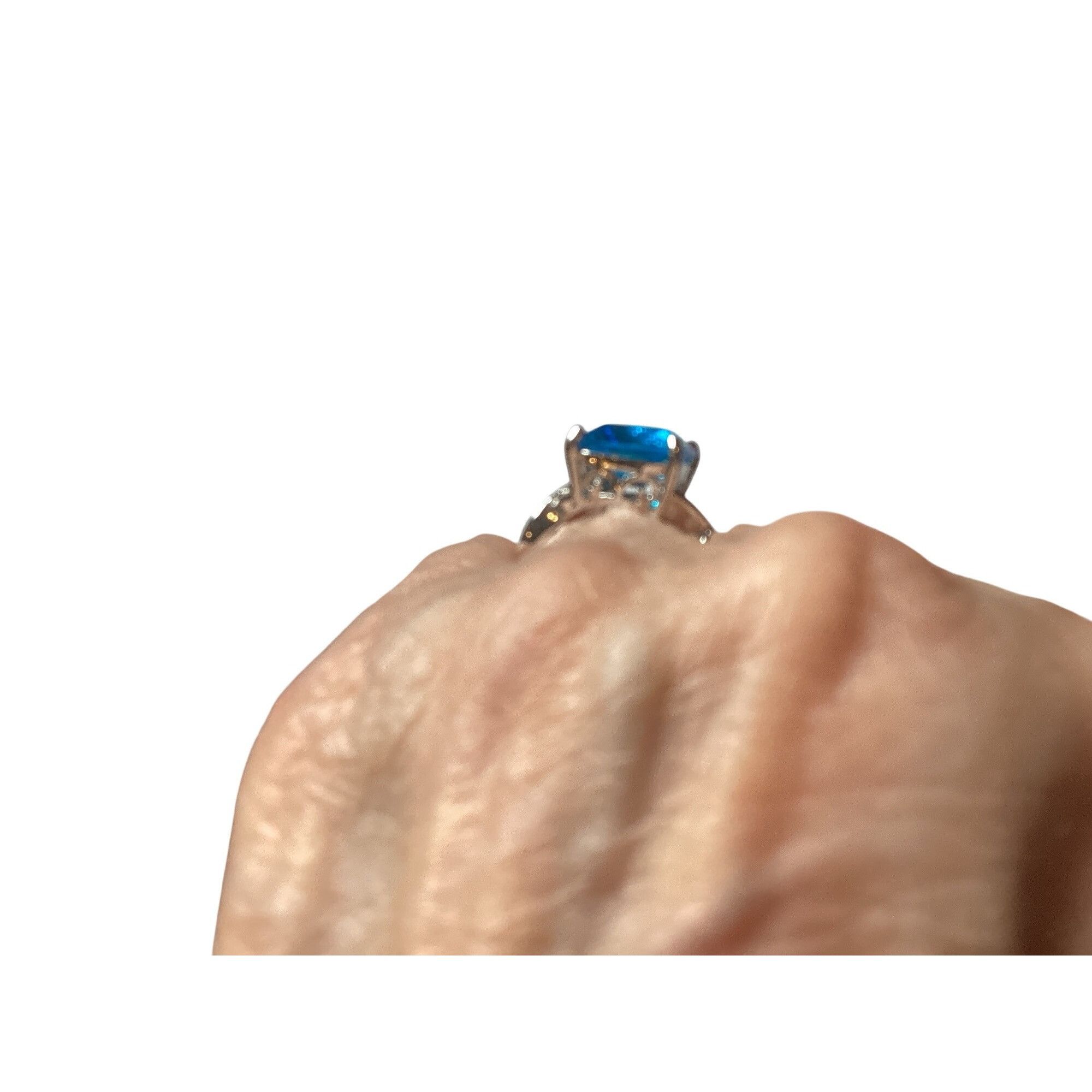 Other Large Beautiful Square Blue Glass Stone .925 Silver Ring Siz Size ONE SIZE - 7 Thumbnail