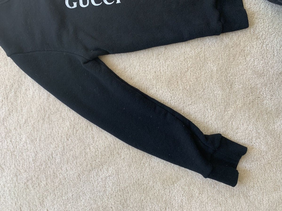 Gucci Black Distressed Gucci Logo Sweatshirt Size US L / EU 52-54 / 3 - 6 Thumbnail
