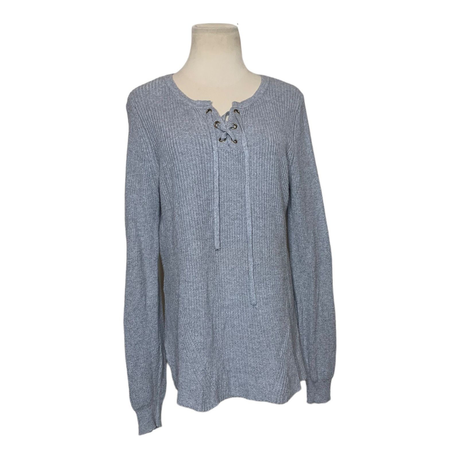 Old Navy Old Navy long sleeves gray lace up top size Small Size S / US 4 / IT 40 - 1 Thumbnail