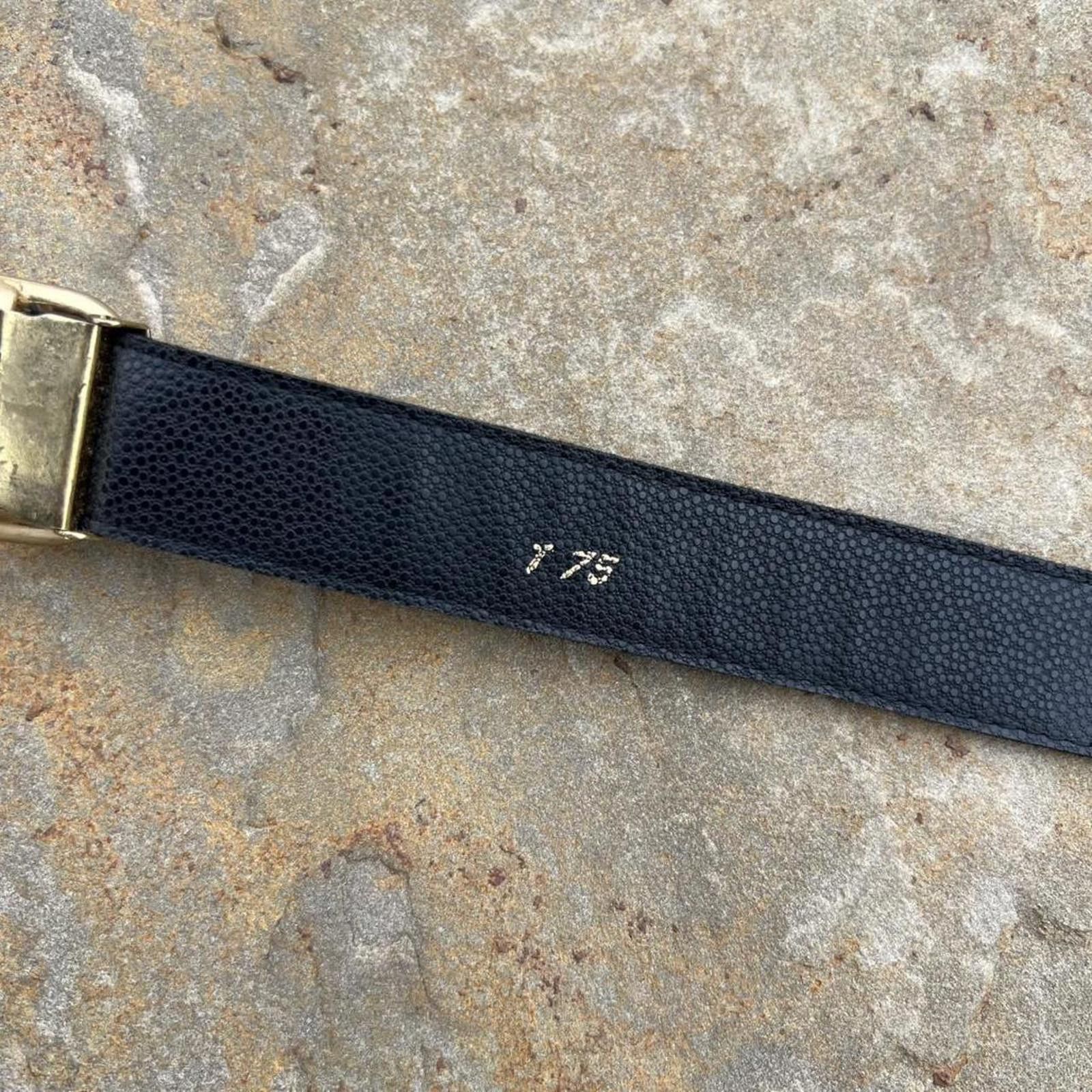 Vintage Vintage 80s Black Embossed Faux Leather Belt Size ONE SIZE - 6 Thumbnail