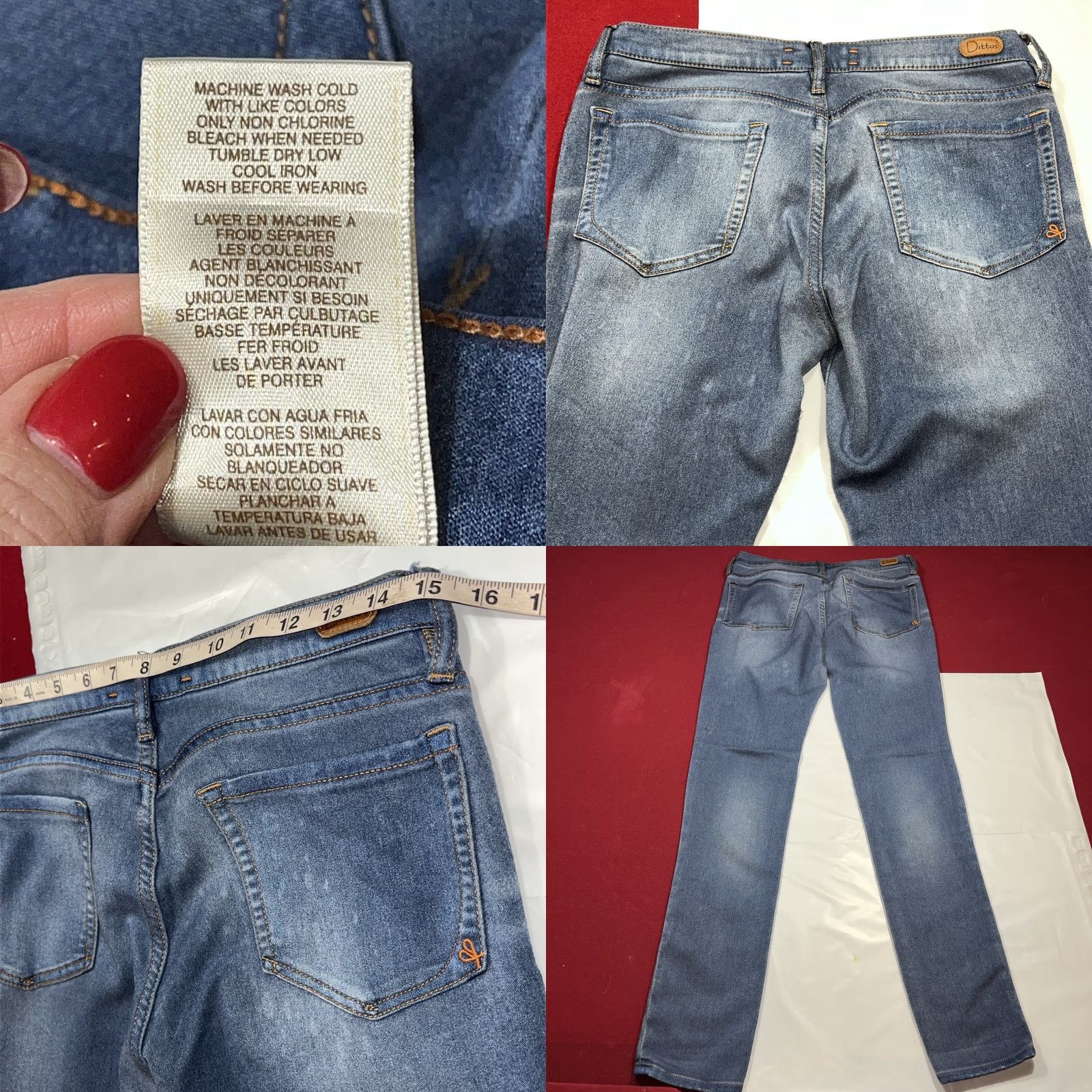 Vintage Dittos Jeans Slim Women 28 Light Wash Back Pockets Rayon Polyester ZIP Soft Stretchy Zip Jeans Women’s Size 28" / US 6 / IT 42 - 8 Thumbnail