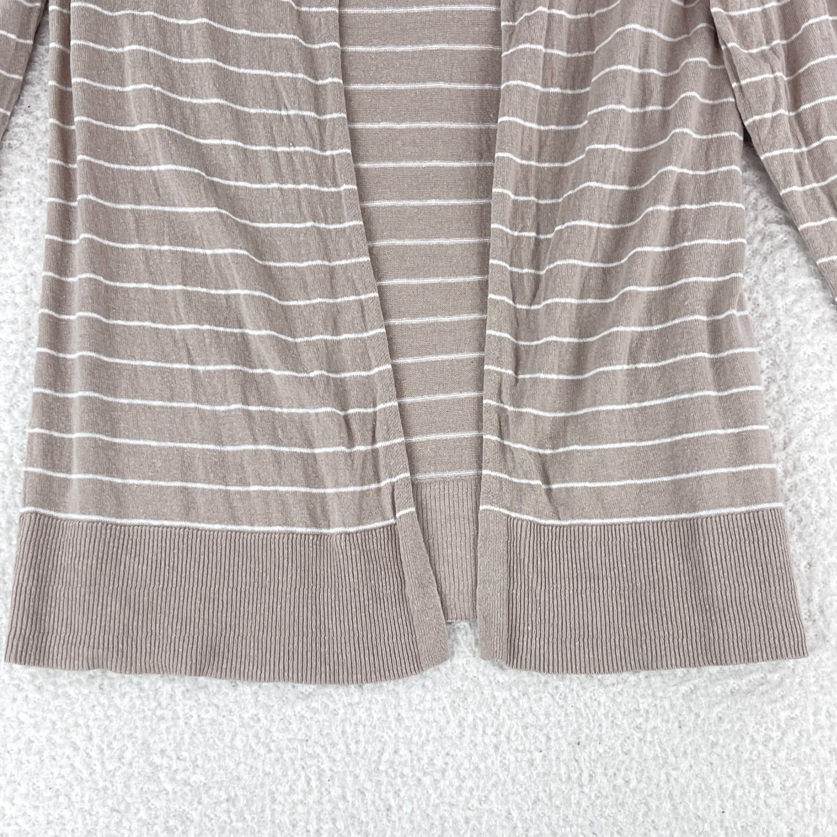 Cynthia Rowley Cynthia Rowley Cardigan Sweater Womens Medium Brown Striped Open Front Long Sleeve Knit Open Front Cardigan Size M / US 6-8 / IT 42-44 - 6 Thumbnail