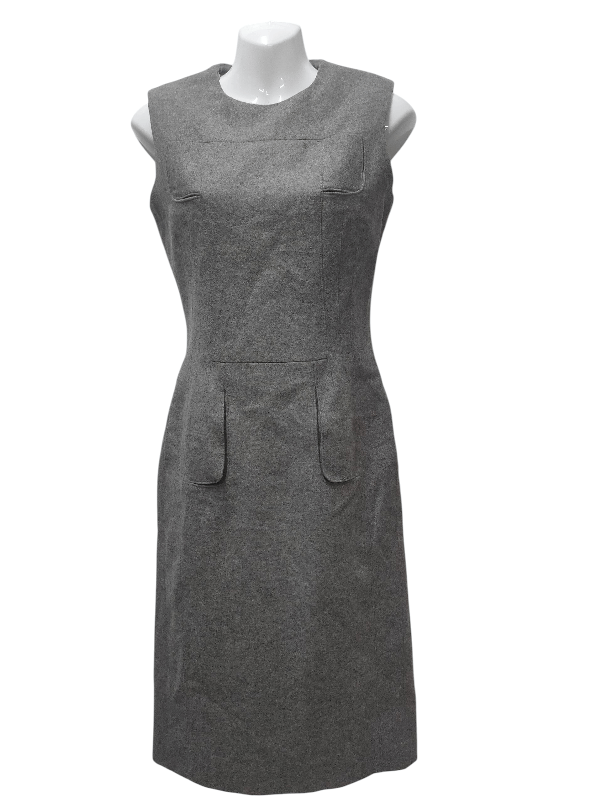 ワンピースその他 Jil Sander Gray dress in wool with crossover detail Jil Sander Jil Sander Gray Dress In Wool With Crossover