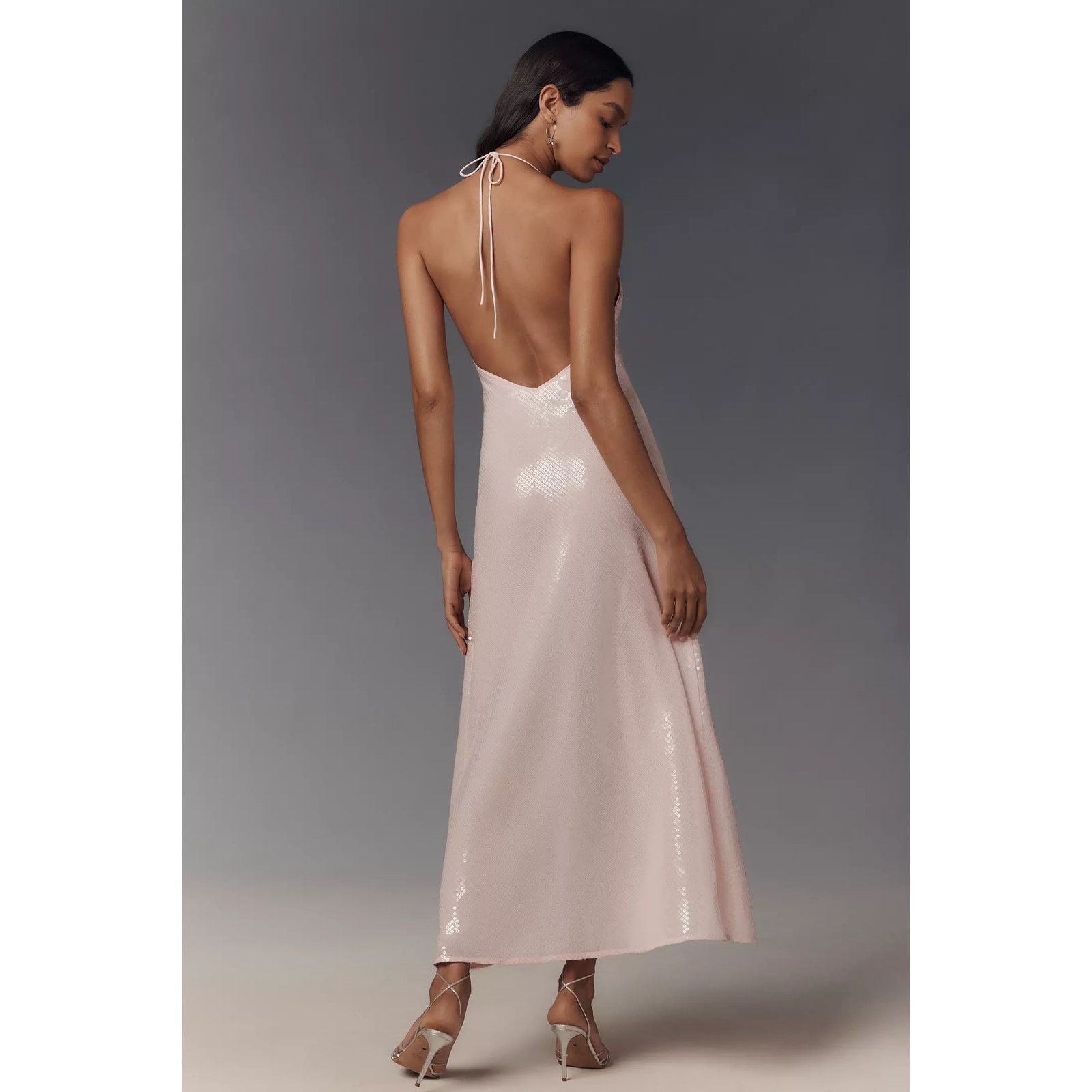 Anthropologie NWT Bardot Aradia Sequin Halter Slip Dress $179 Sz 6 Pink Size M / US 6-8 / IT 42-44 - 4 Thumbnail