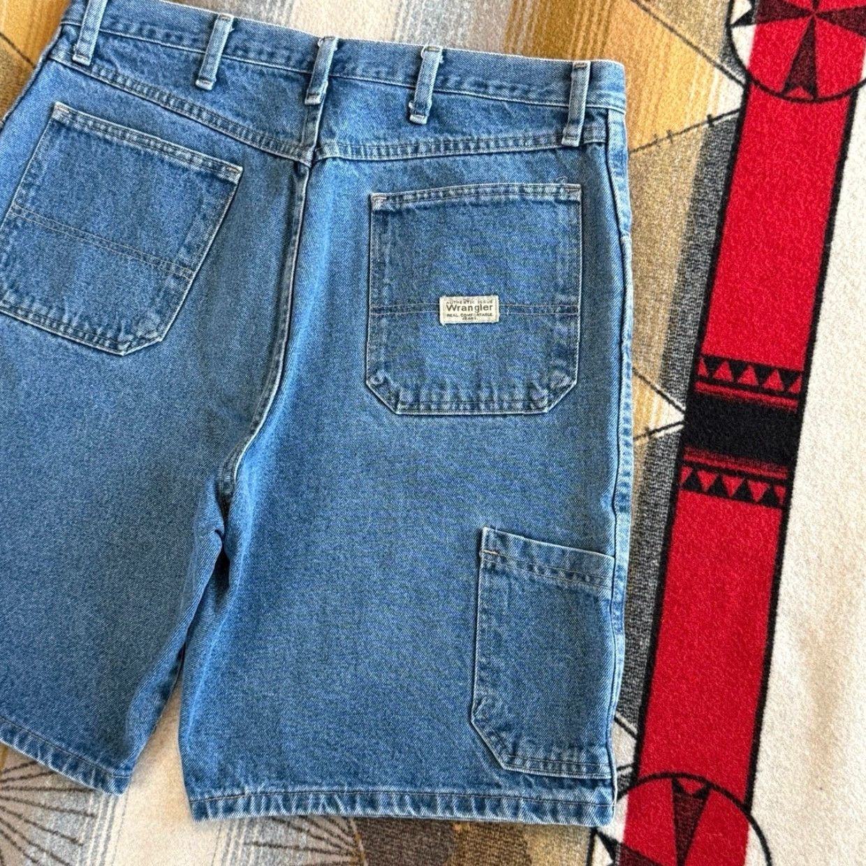 Wrangler VINTAGE Wrangler Carpenter Denim Jean Shorts Size 36 Blue Denim Workwear 90s Y2K Grunge Skate Mens Size US 36 / EU 52 - 4 Thumbnail