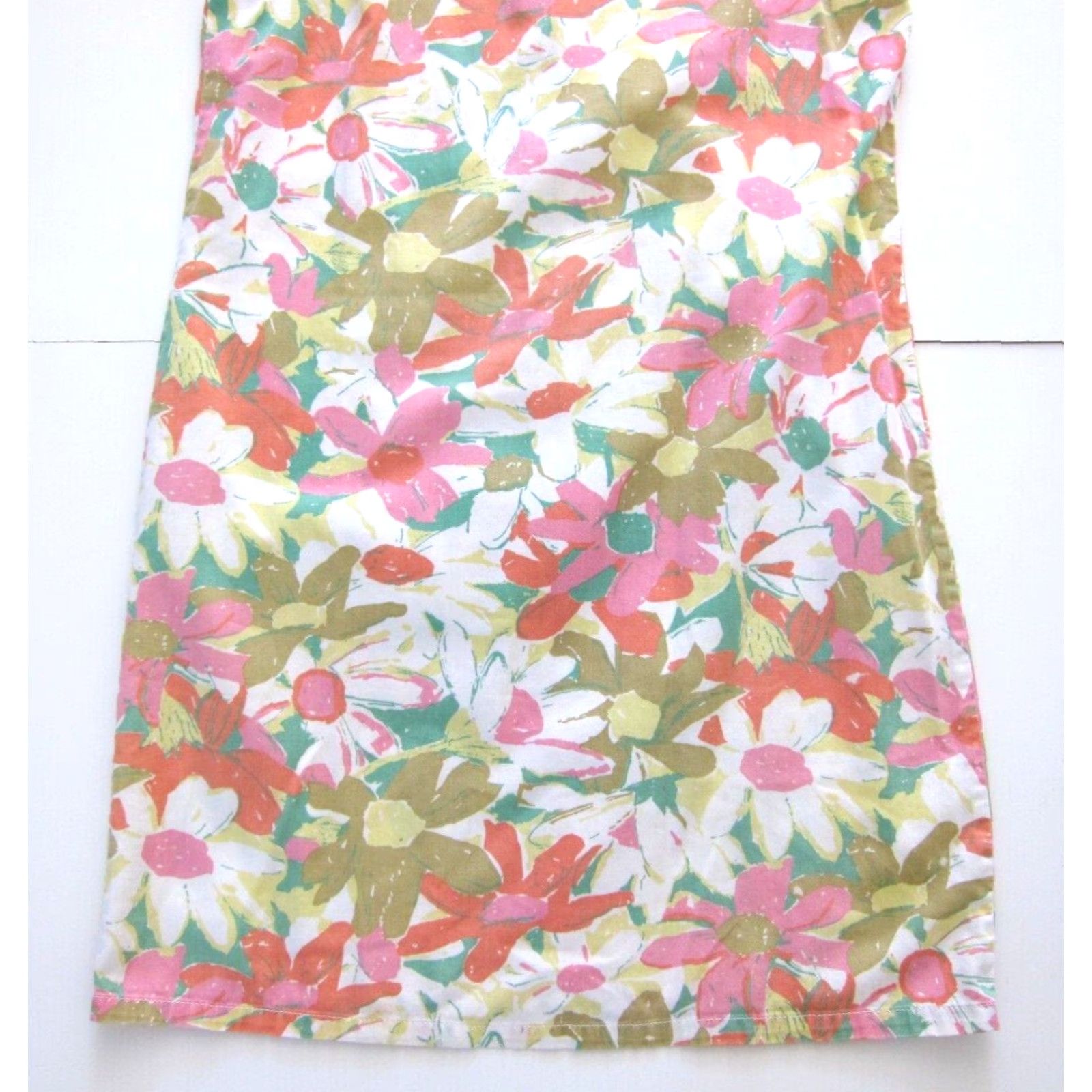 Pinko VINTAGE A.M.I. 100% Cotton Yellow Green Pink Floral Sleeveless Sheath Tank Dress M Dress Size M / US 6-8 / IT 42-44 - 8 Thumbnail