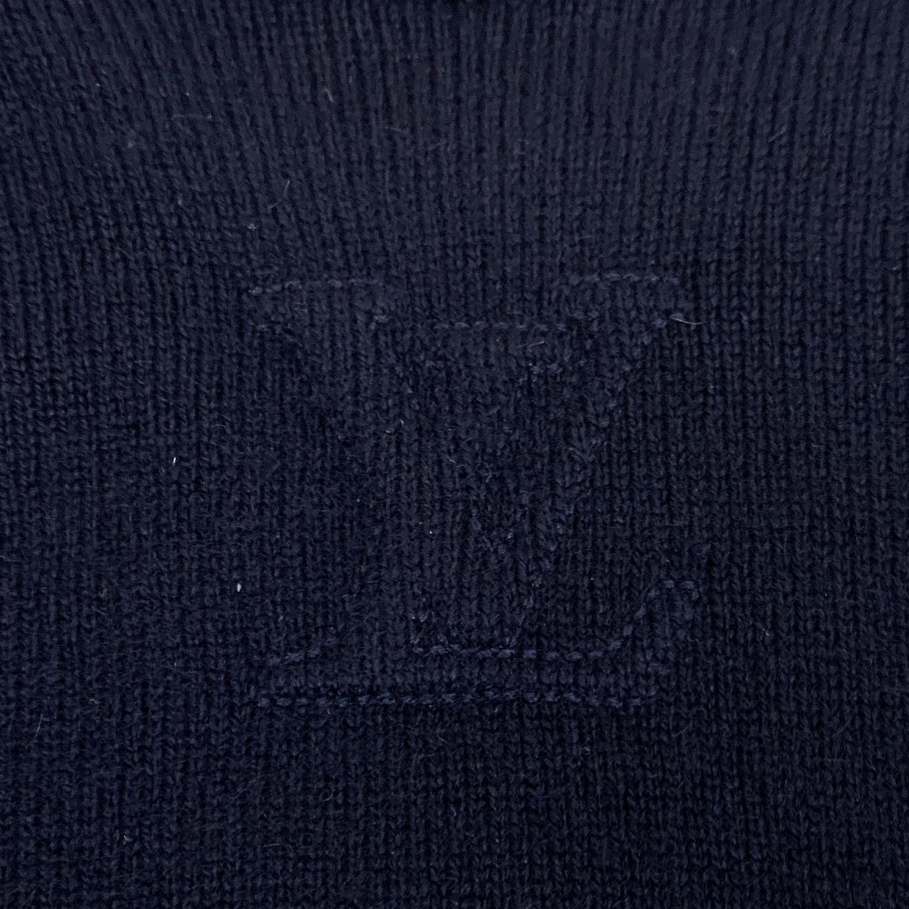 Louis Vuitton Louis Vuitton Dark Blue Knitted Sweater With Embroidered Log Size US XL / EU 56 / 4 - 3 Thumbnail