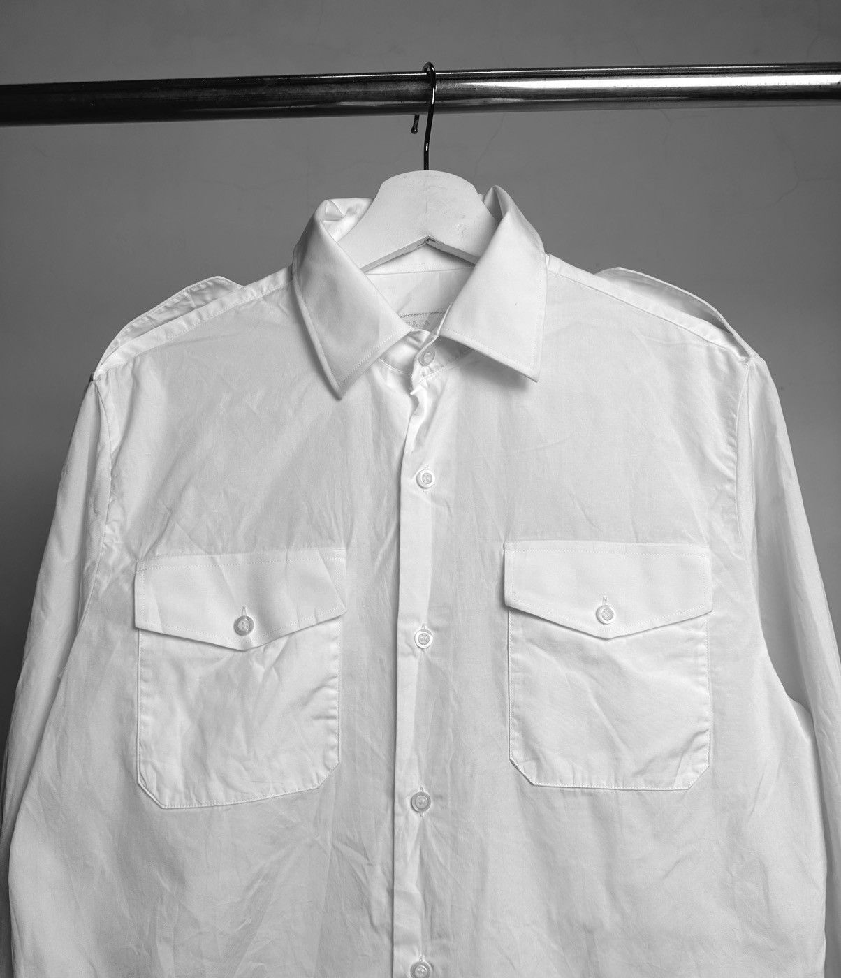 Prada Prada Runway FW2023 White Cutton Utility Shirt Size US L / EU 52-54 / 3 - 3 Thumbnail
