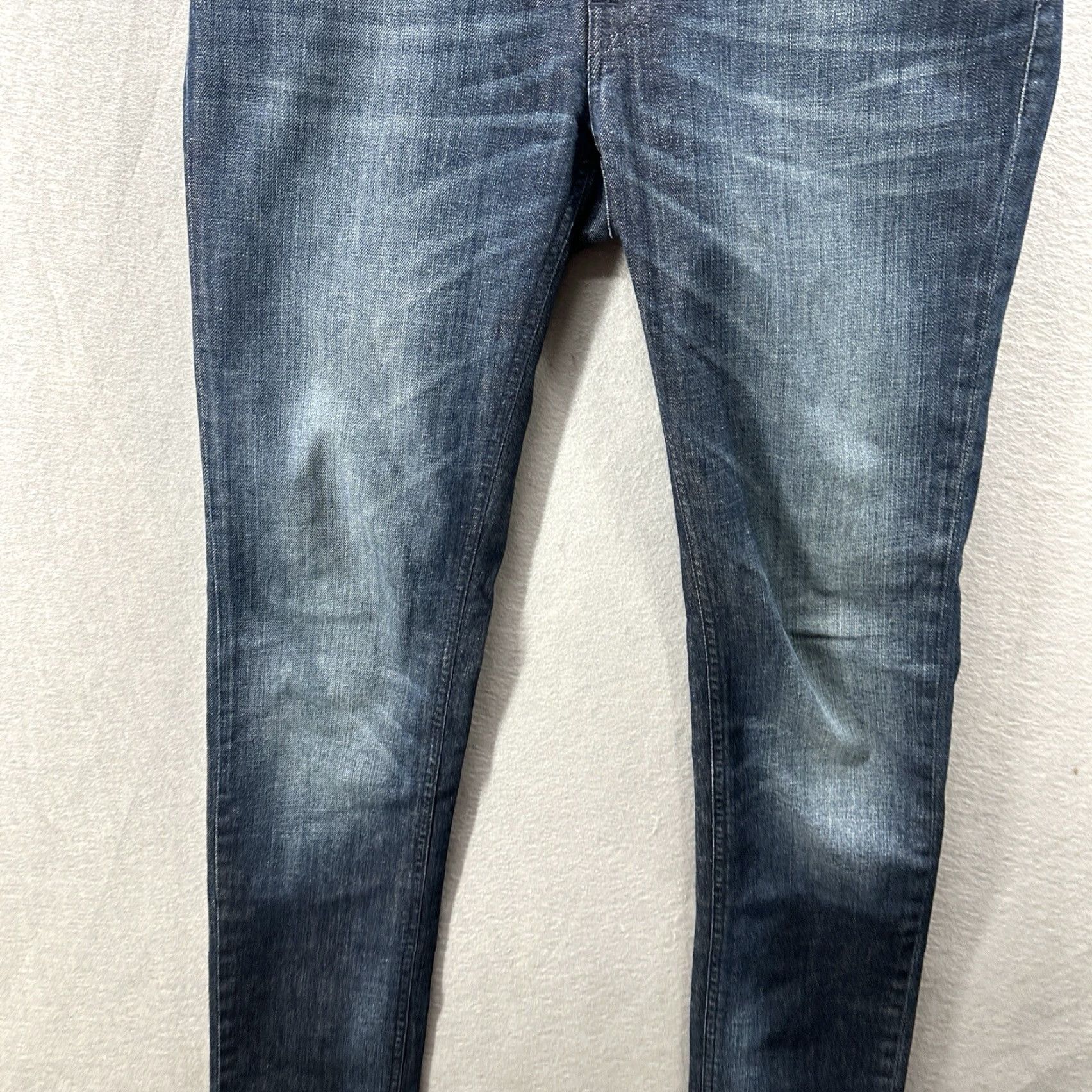 Nudie Jeans Nudie Jeans Mens Thin Finn Jeans 31 x 32 Dark Wash Blue Vision Organic Cotton Selvedge Denim straight Regular Rise Mid 10-12 in Boys? Mens Size US 31 - 5 Thumbnail