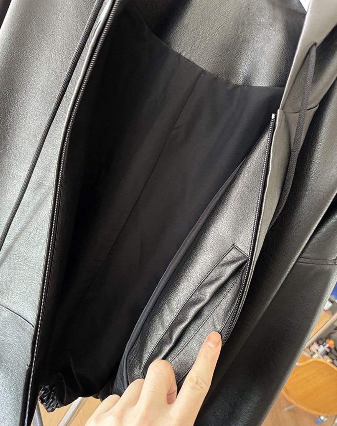 Designer × Vintage Avant Garde Loose Zipper PU Leather Oversized Jacket Size US XL / EU 56 / 4 - 11 Thumbnail