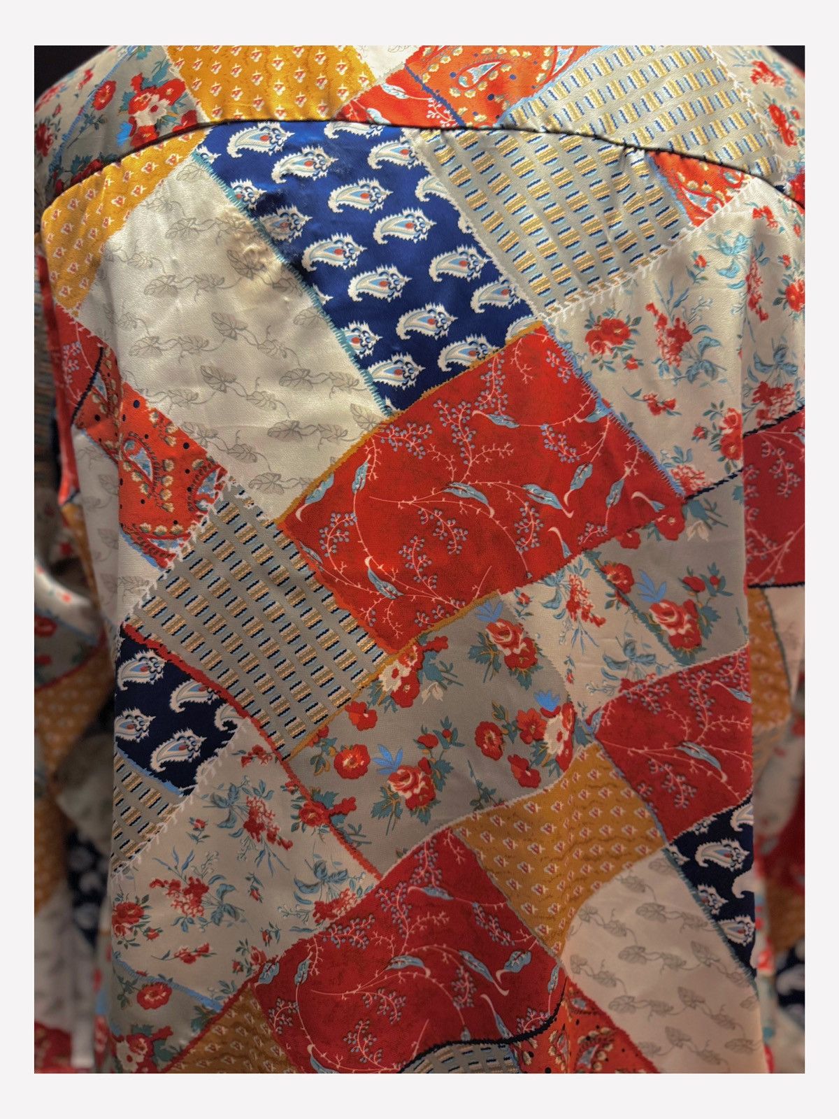 Other Unisex Vintage-Inspired Patchwork Silk Shirt – Bold Boho Size US M / EU 48-50 / 2 - 6 Thumbnail
