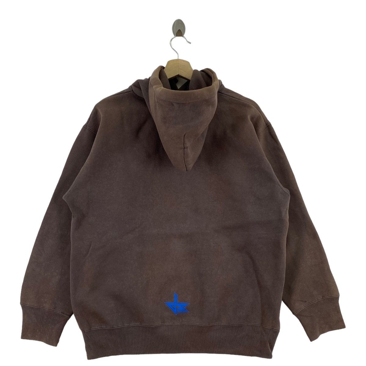 Japanese Brand Vintage 90s SLASH Thrashed Japan Print Oversize Brown Hoodie Size US L / EU 52-54 / 3 - 2 Thumbnail