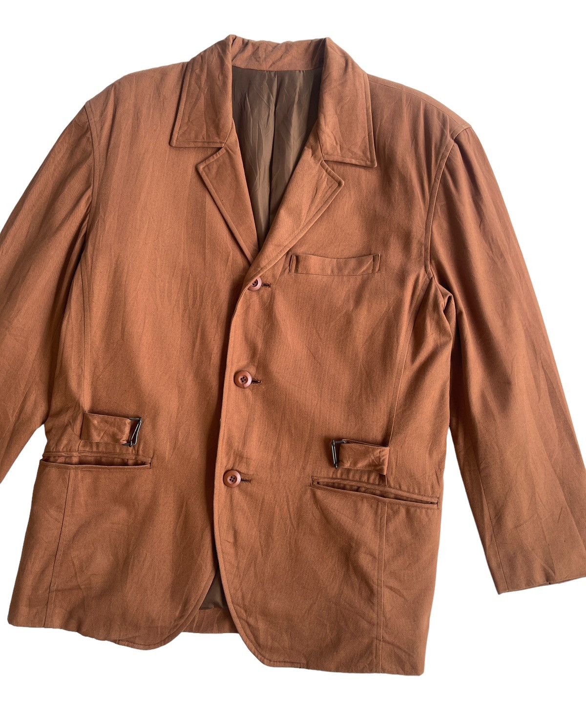 Issey Miyake 80s Issey Miyake Men Buckle Back Jacket Coat Size US M / EU 48-50 / 2 - 6 Thumbnail