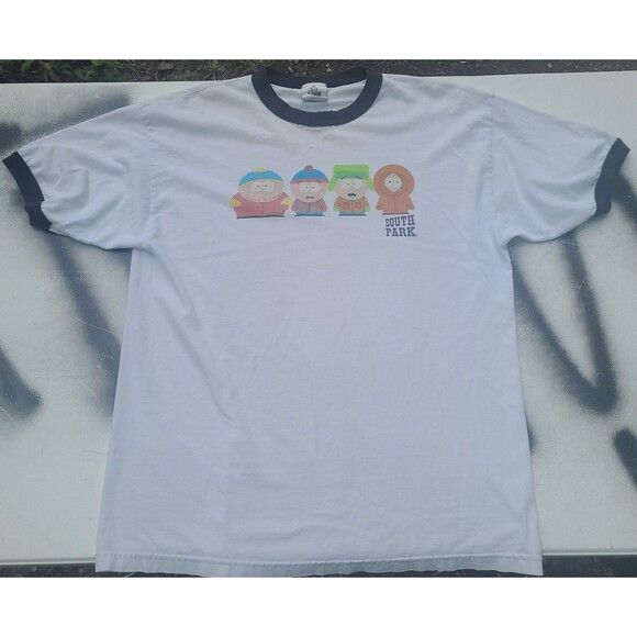 Cartoon Network Vtg Southpark Comedy Central ringer tee shirt y2k cartoon Size US XL / EU 56 / 4 - 1 Thumbnail