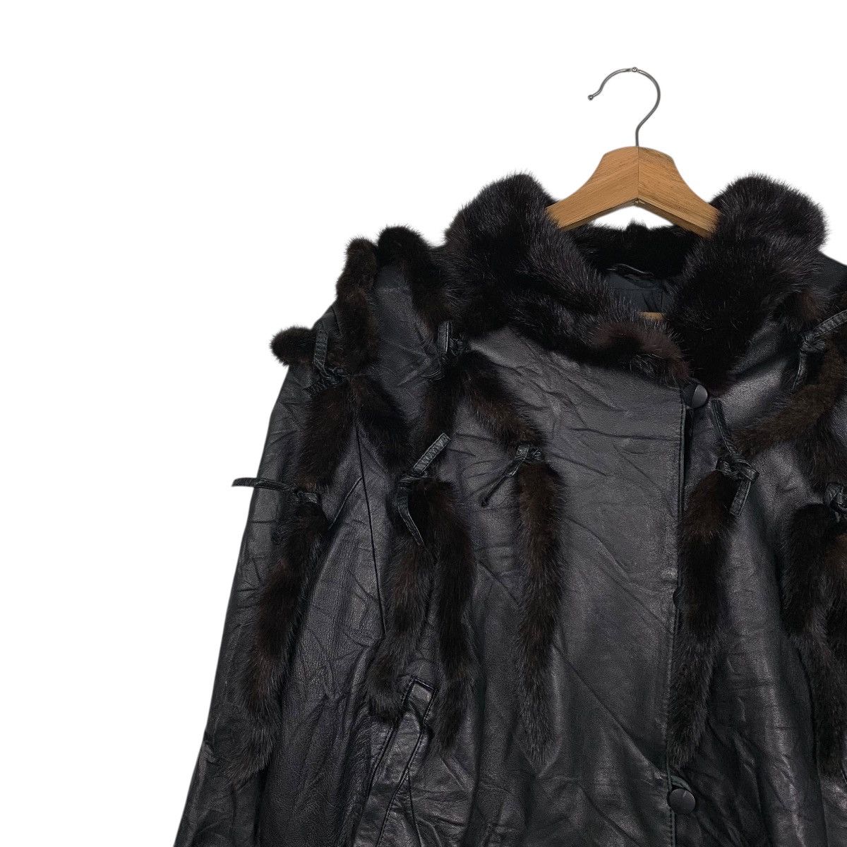 Other Biba Paris Leather Fur Jacket Size M / US 6-8 / IT 42-44 - 6 Thumbnail