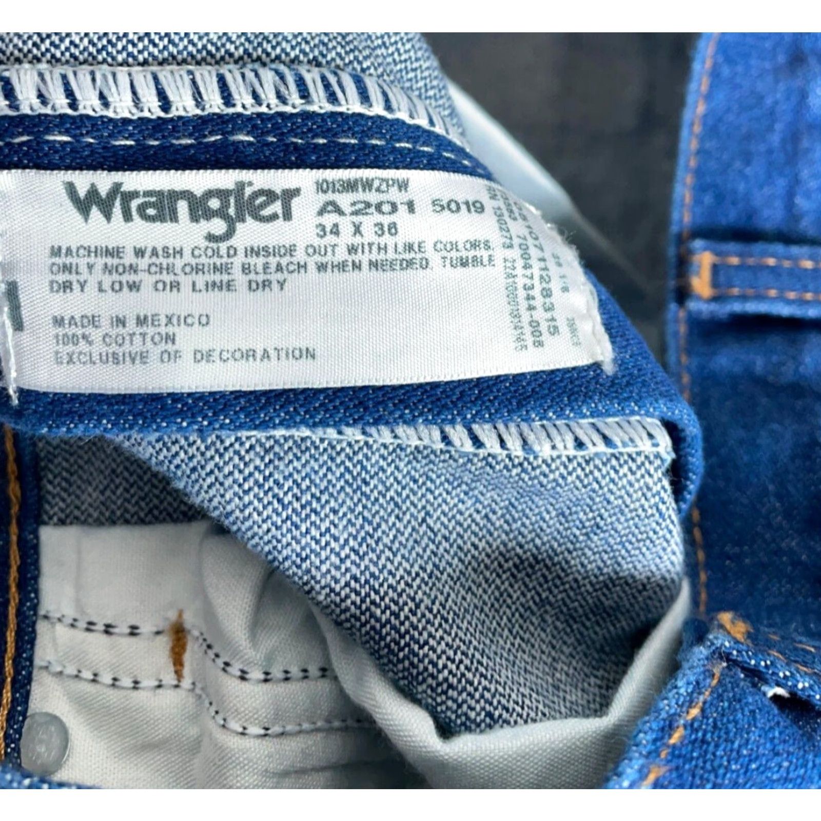 Wrangler VINTAGE Wrangler Cowboy Cut Jeans 34 x 36 Dark Blue 90s Mens Size US 34 / EU 50 - 4 Thumbnail