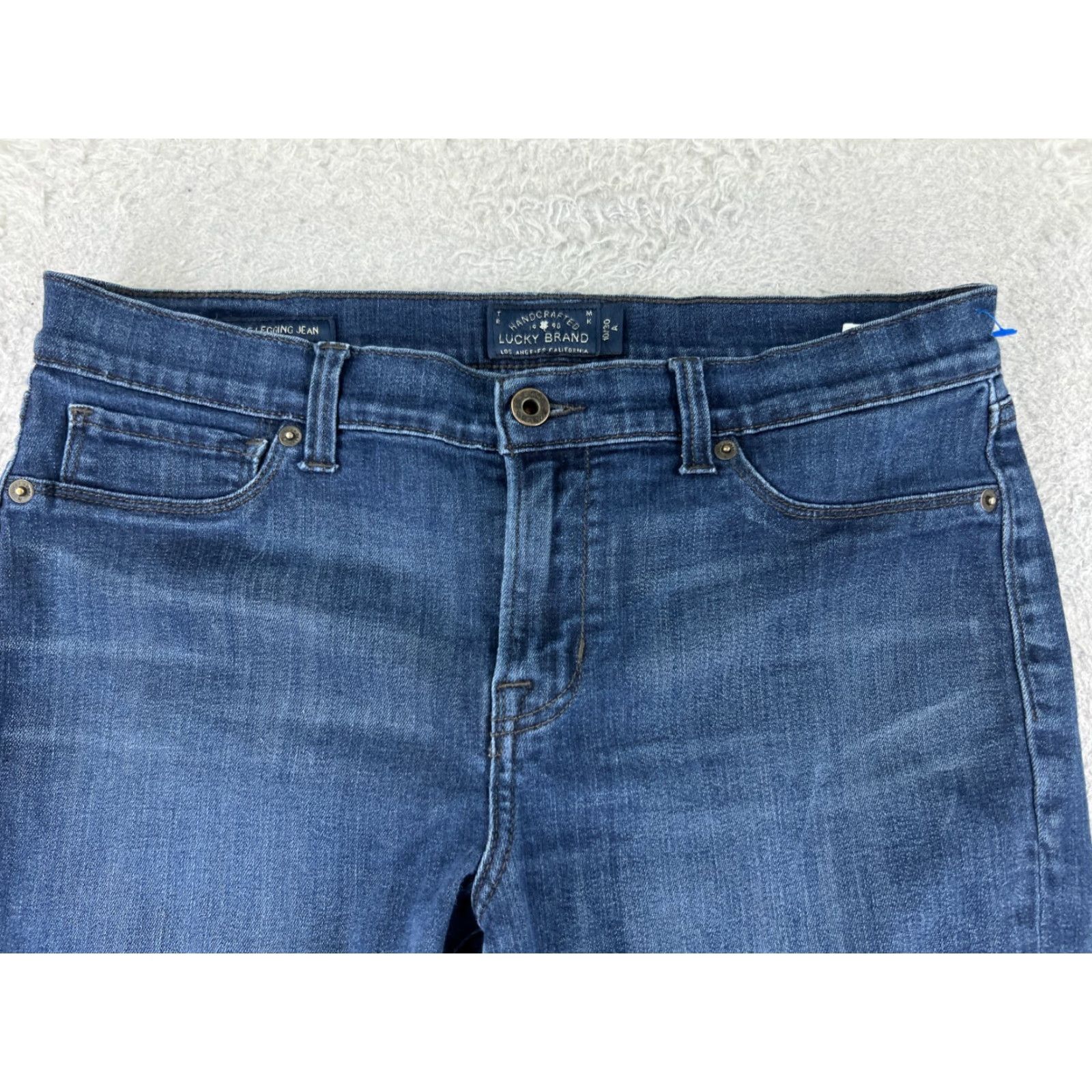 Lucky Brand Lucky Brand Jeans Women 10 Blue Denim Slim Skinny 5-Pocket Regular Inseam 26 in Cotton Stretch Comfort Modern Classic American Size 32" / US 10 / IT 46 - 4 Thumbnail