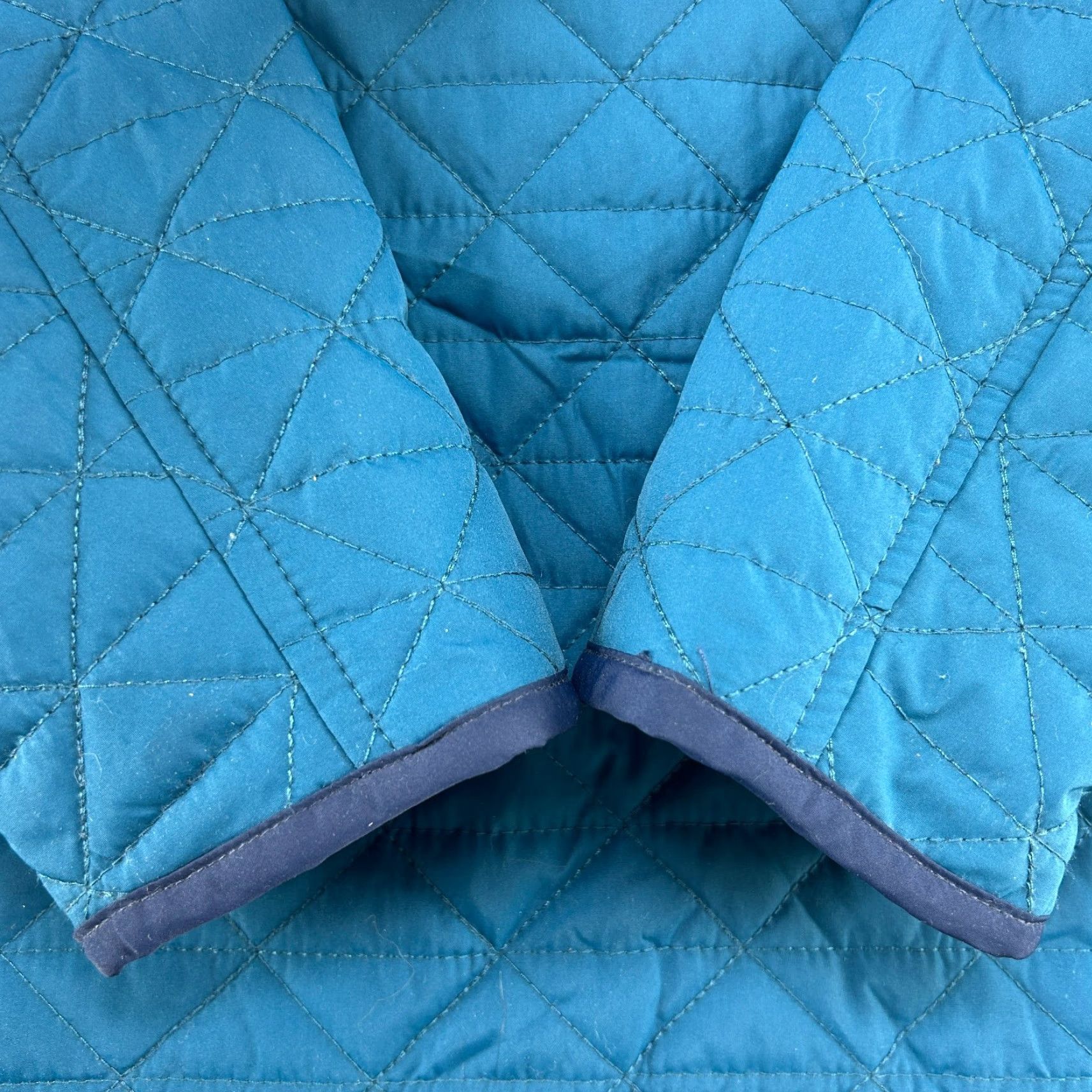 Lands' End Lands' End Windbreaker Jacket Womens Small Blue Quilted Hooded 90s Regular Long Sleeve Mid-Length Snap Zip Pullover Size S / US 4 / IT 40 - 3 Thumbnail