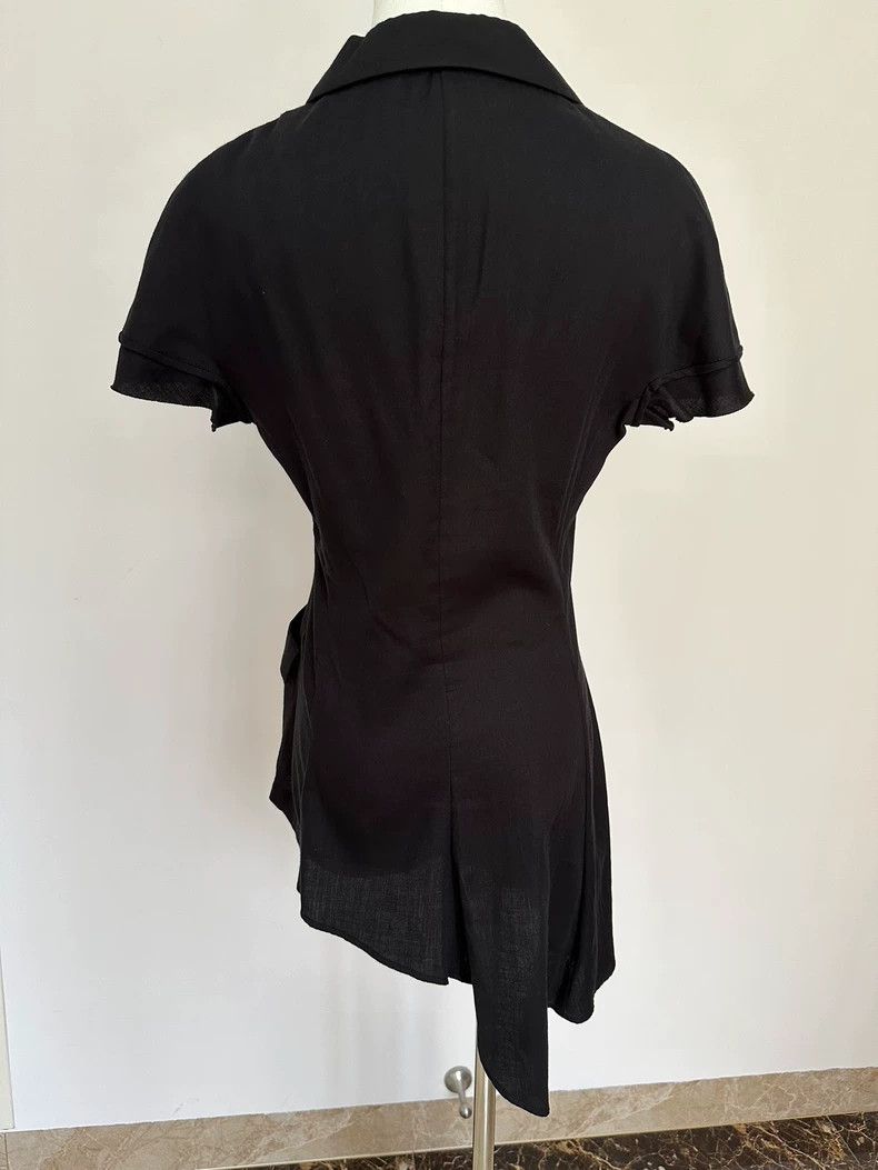 Yohji Yamamoto Yohji Yamamoto size 1 Black asymmetric wavy pleated short Size S / US 4 / IT 40 - 3 Thumbnail