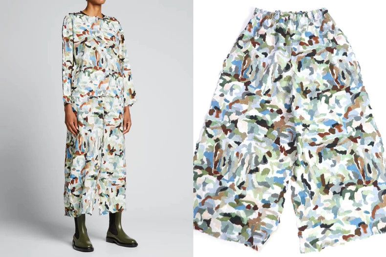 Issey Miyake Issey Miyake size:2 Oil painting texture pleated wide-leg Size US 29 - 1 Thumbnail