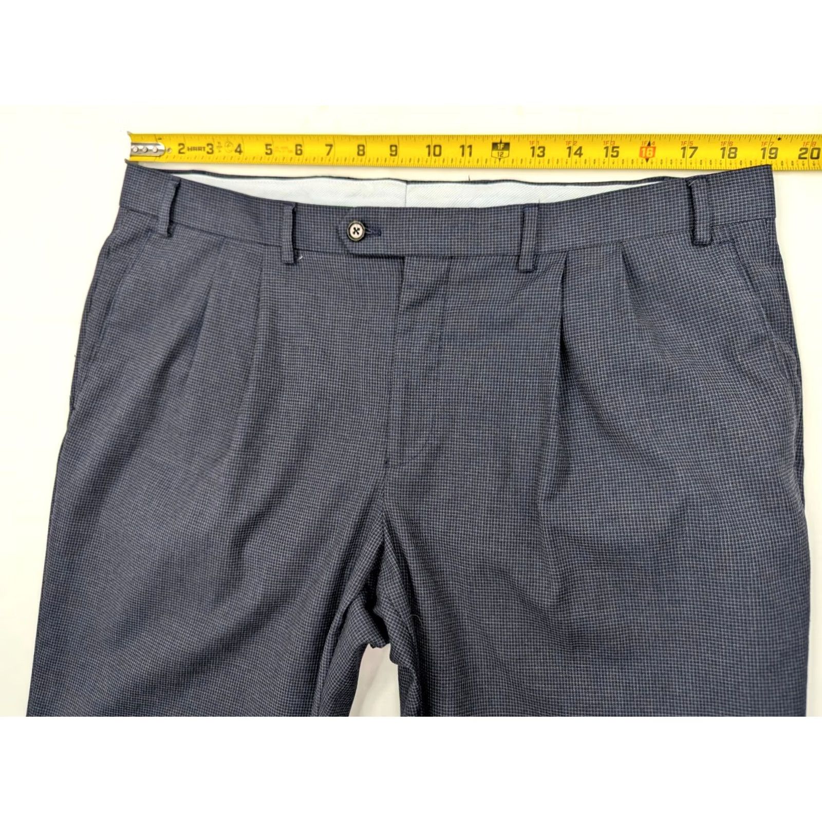 Ralph Lauren RALPH LAUREN Gingham Check Pleated Dress Trouser Pants Men 38x30 Navy Blue Boys? No, Men's. Size US 38 / EU 54 - 5 Thumbnail