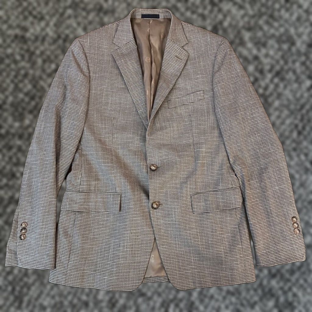 Ralph Lauren Lauren Ralph Lauren Blazer Mens 38R Brown Plaid 2 Button Sport Jacket Stretch Size 38R - 1 Thumbnail