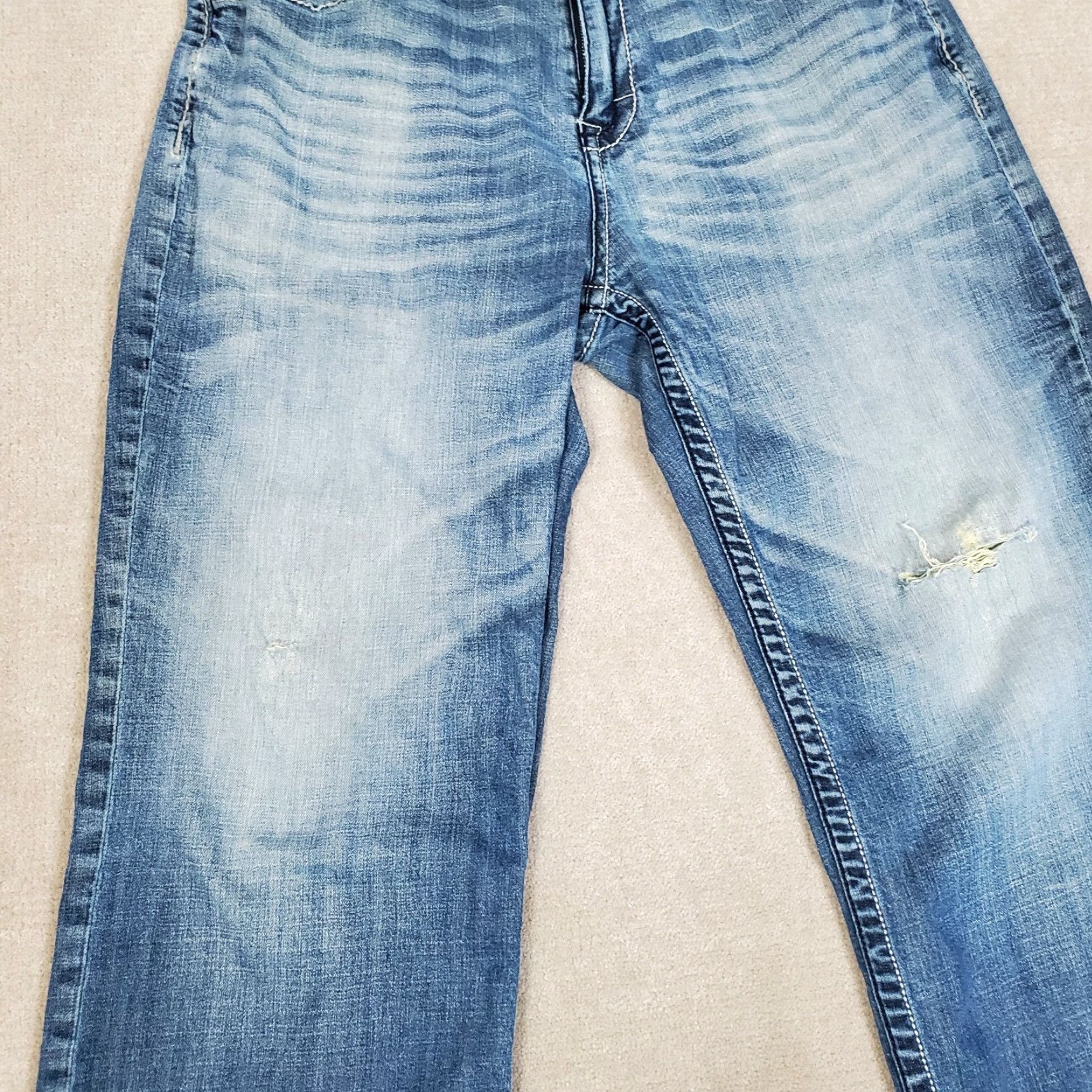 Vintage BKE Jeans Mens 34 R Blue Seth Straight Leg Buckle Faded Dark Wash Denim Designer Size US 34 / EU 50 - 3 Thumbnail
