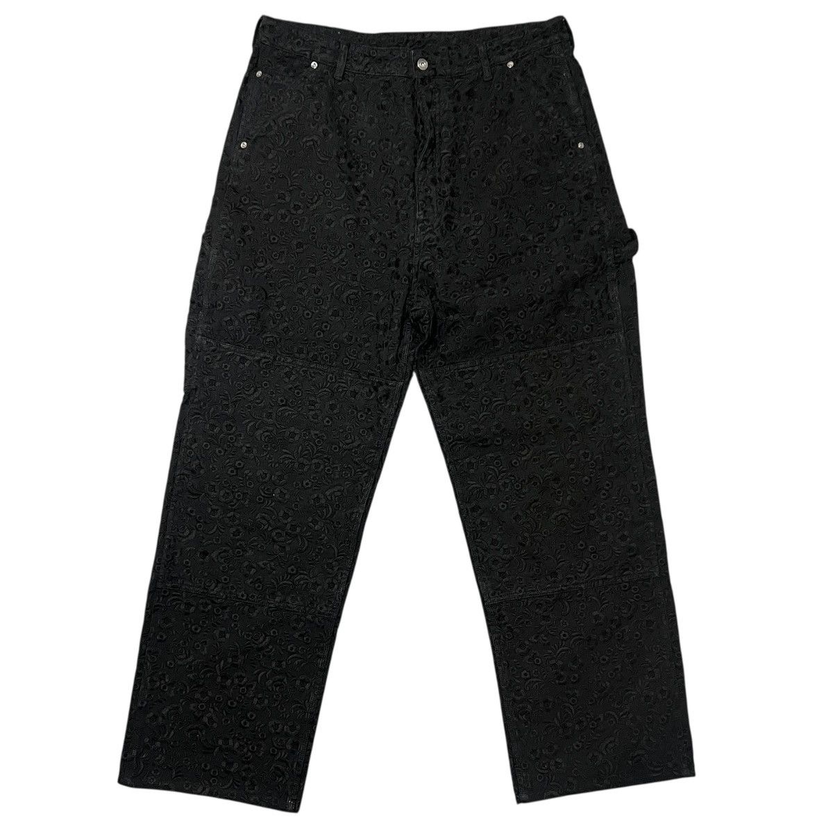 Off-White Off White 23SS Flower Embroidery Carpenter Flare Denim Black Size US 44 / EU 60 - 1 Thumbnail