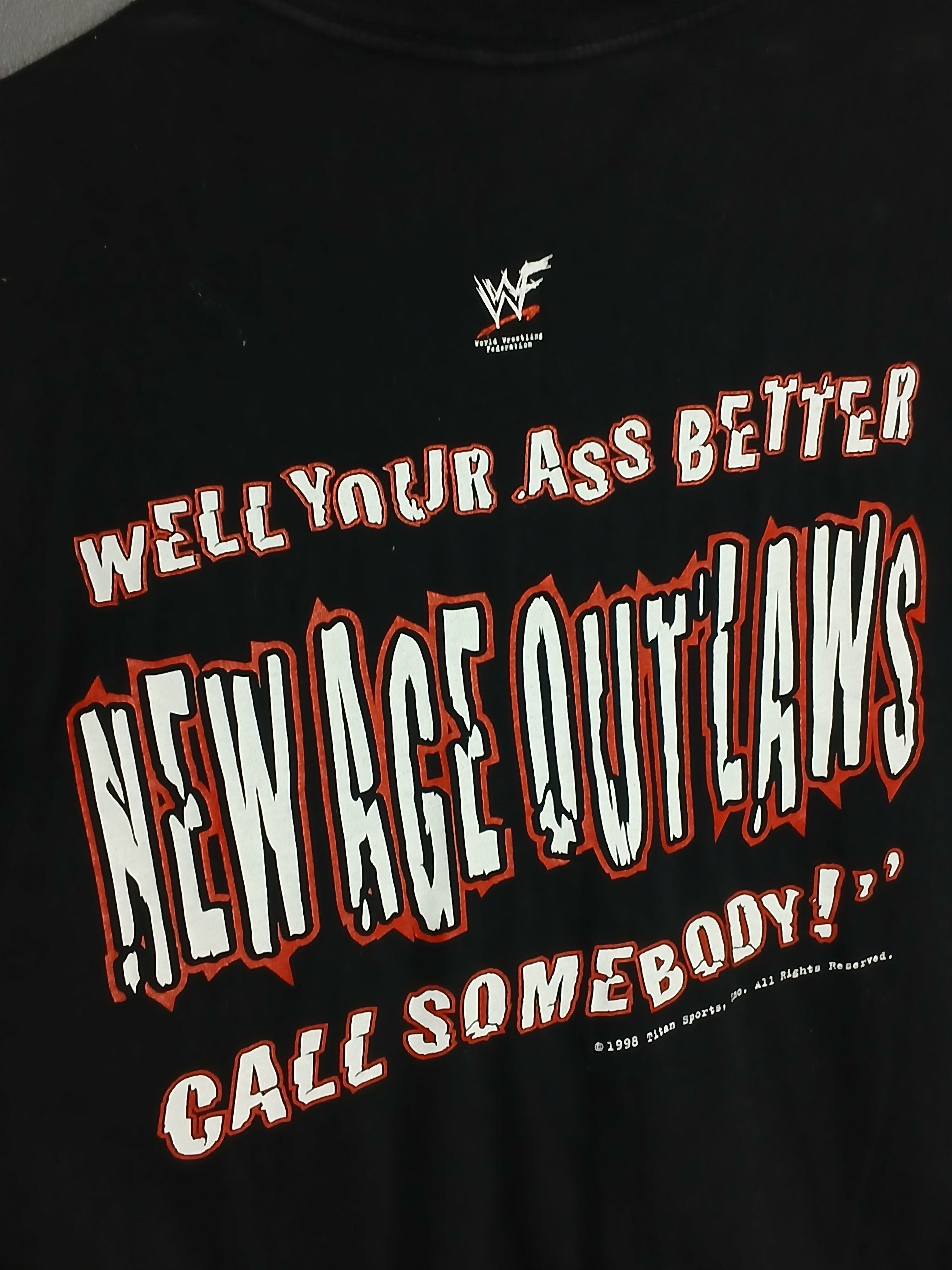 Vintage × WWE × WWF Vintage 1998 WWF The New Age Outlaws Wrestling T-Shirt Size US XL / EU 56 / 4 - 4 Thumbnail
