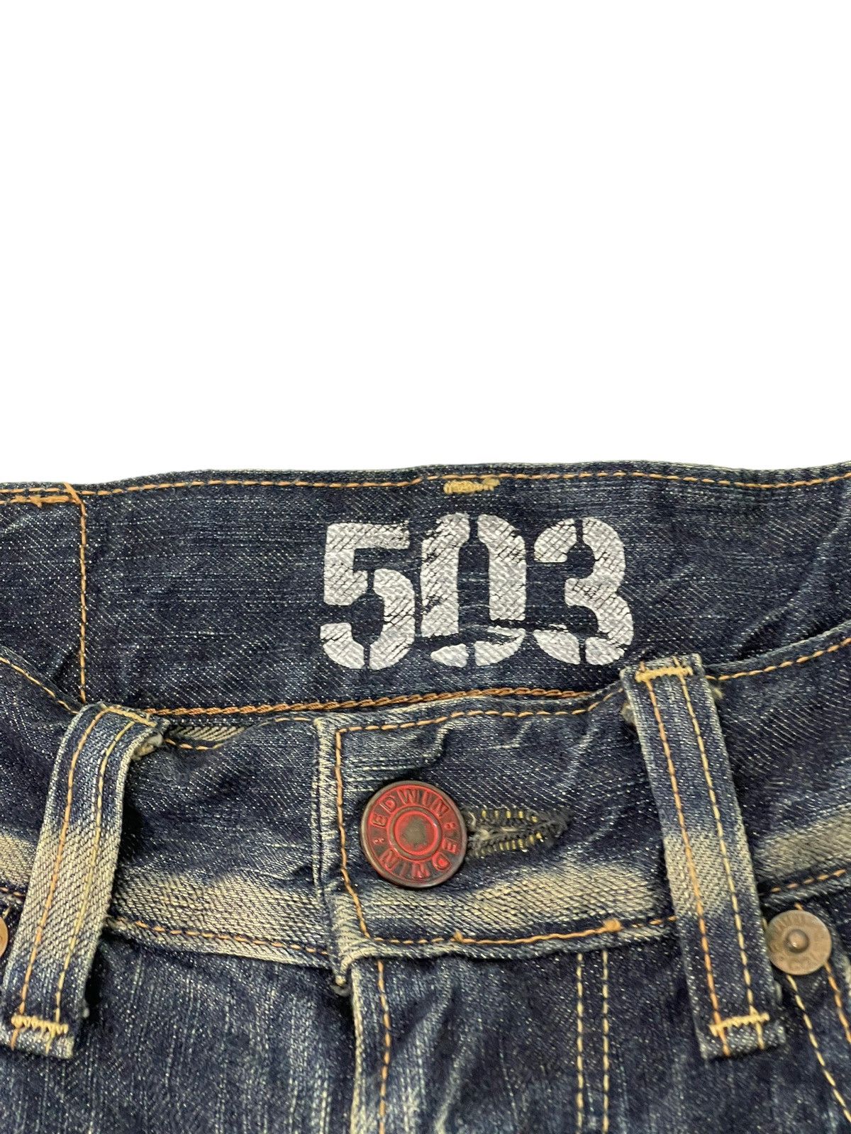 Edwin Flare Jeans Edwin Japan Distress Low Rise Boot Cut 7🟦0 Size US 31 - 10 Thumbnail