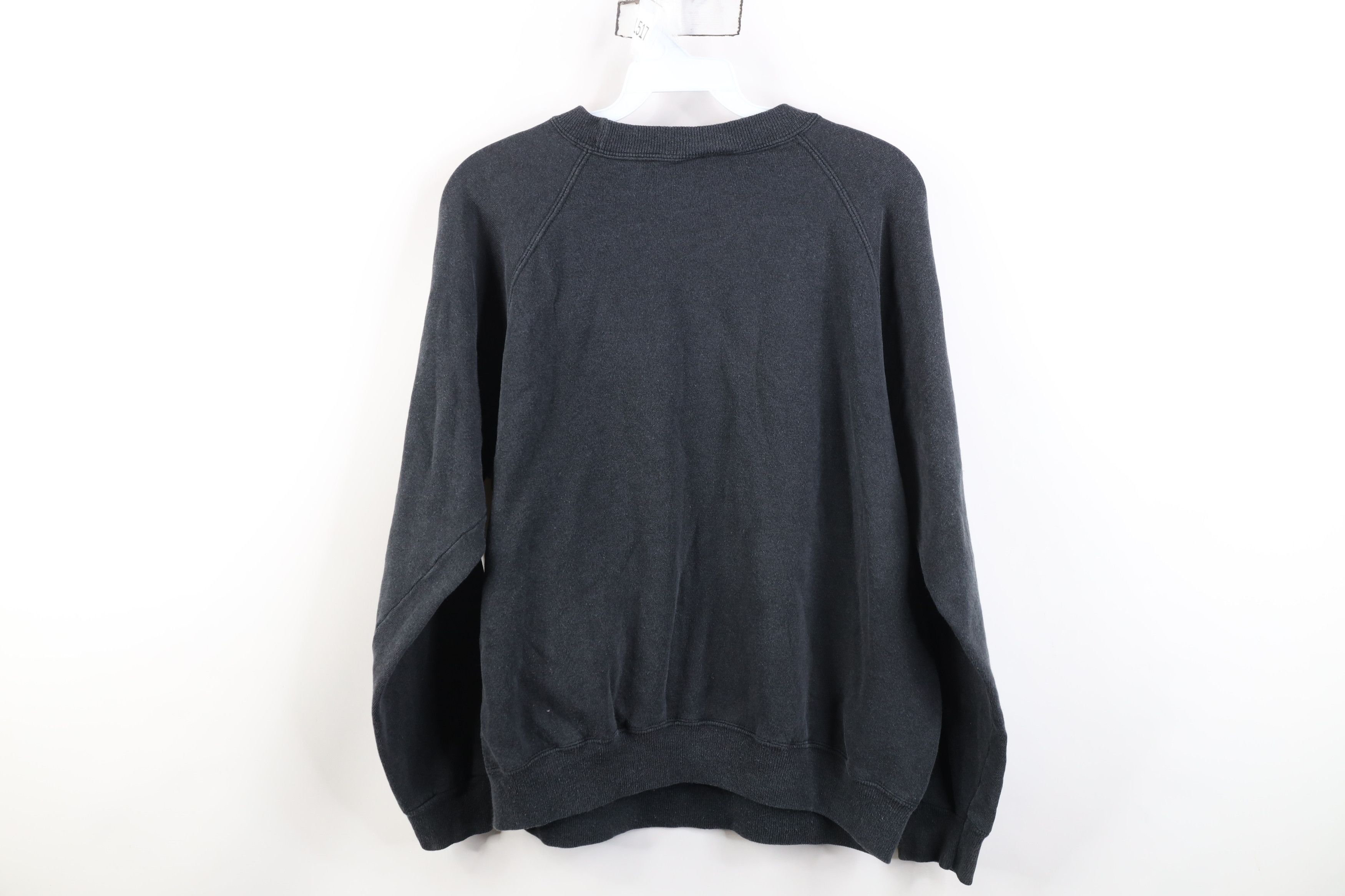 Vintage Vintage 90s Streetwear Faded Blank Crewneck Sweatshirt Black Size L / US 10 / IT 46 - 10 Thumbnail