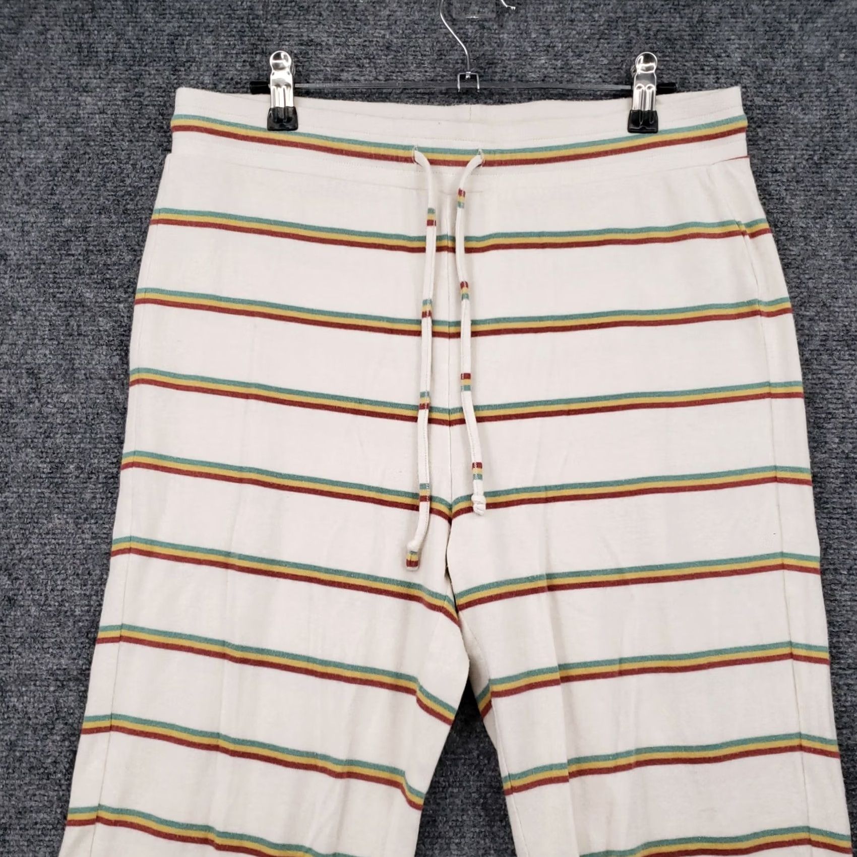 Madewell Madewell Jogger Womens L Large White MWL Striped Stretch Knit Lounge High Rise Pants Size 36" / US 14 / IT 50 - 3 Thumbnail