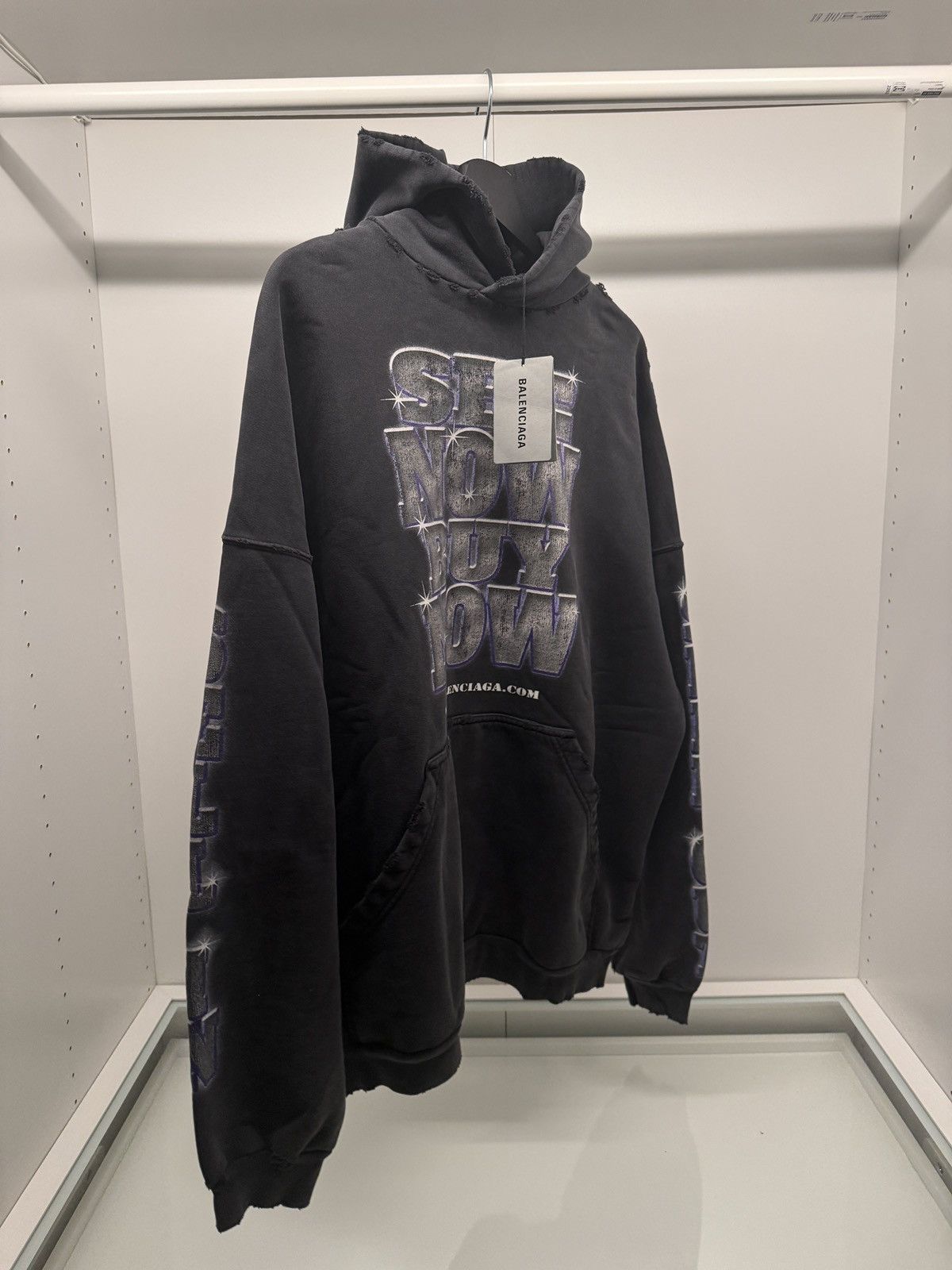 Balenciaga Balenciaga SNBN hoodie washed black Size US L / EU 52-54 / 3 - 2 Thumbnail
