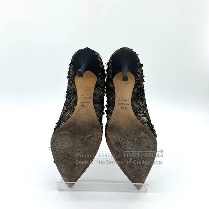 Dior Dior Black lace sequins beaded decoration thin heels high Size US 5.5 / IT 35.5 - 5 Thumbnail