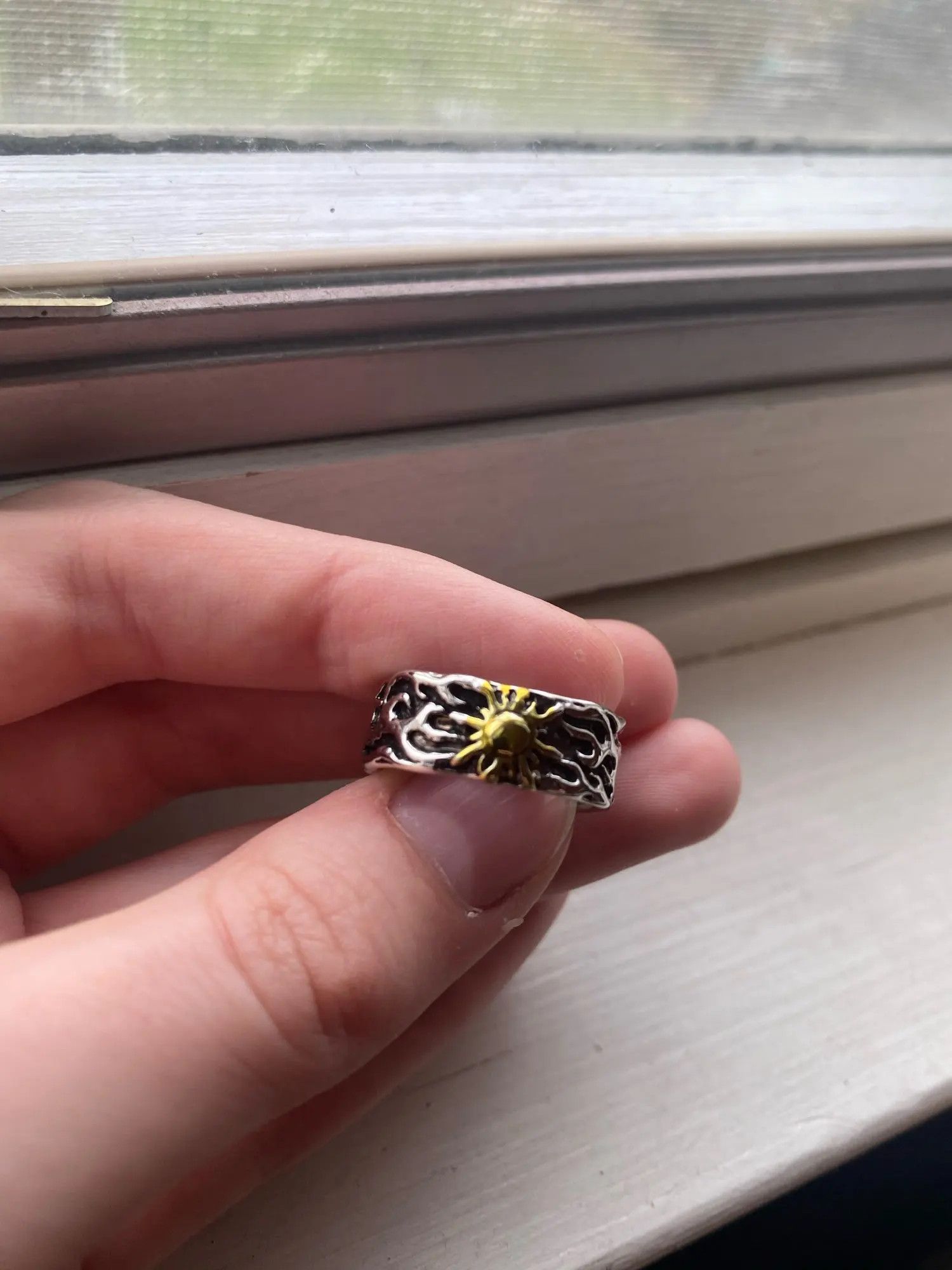 Vintage Resizable Retro Golden Sun Ring Size ONE SIZE - 5 Thumbnail